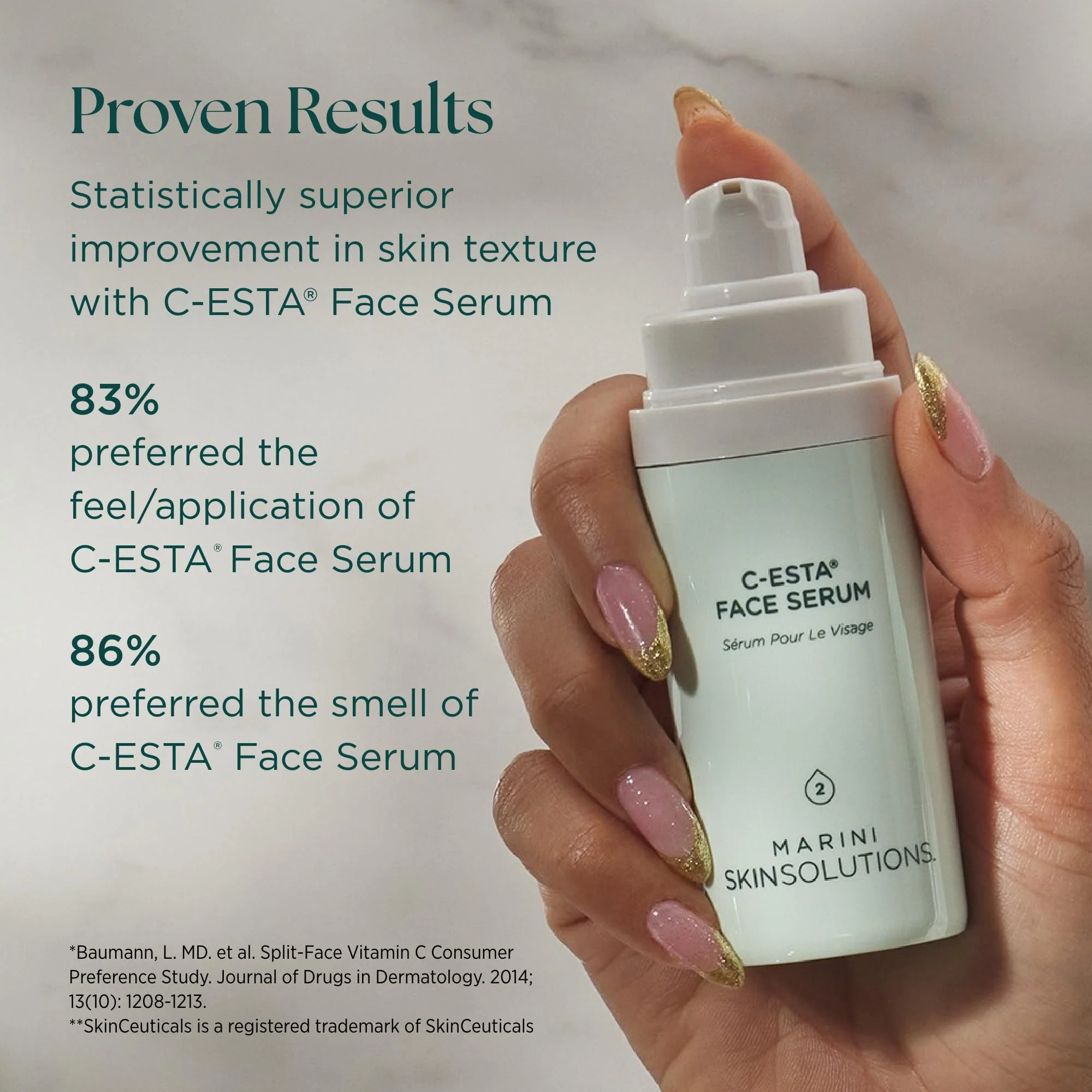 Marini SkinSolutions C-ESTA Face Serum - Lifts, Firms & Protects with Vitamin C, DMAE & Hyaluronic Acid - All Skin Types - Made in the USA - 1 fl oz - Image 4