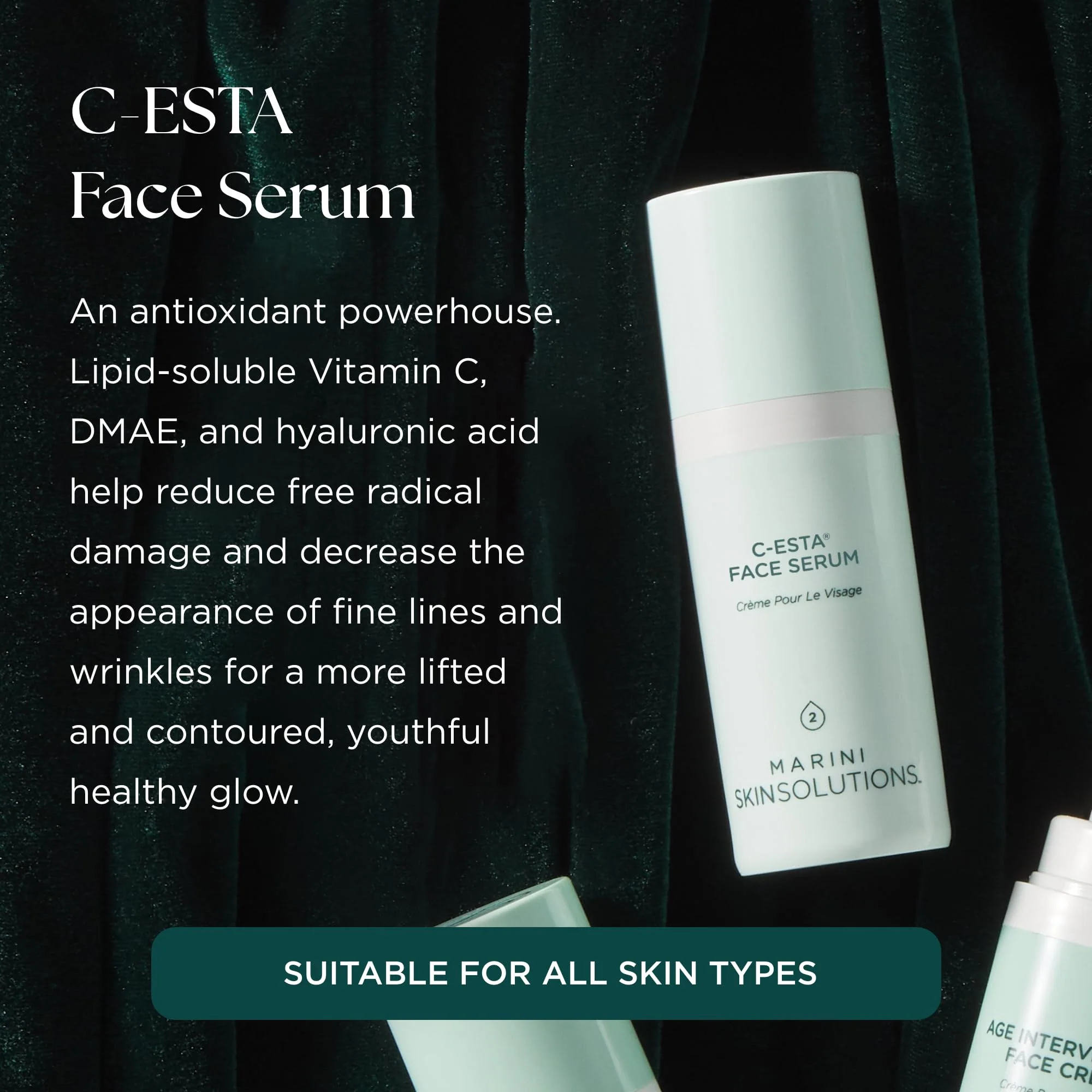 Marini SkinSolutions C-ESTA Face Serum - Lifts, Firms & Protects with Vitamin C, DMAE & Hyaluronic Acid - All Skin Types - Made in the USA - 1 fl oz - Image 6