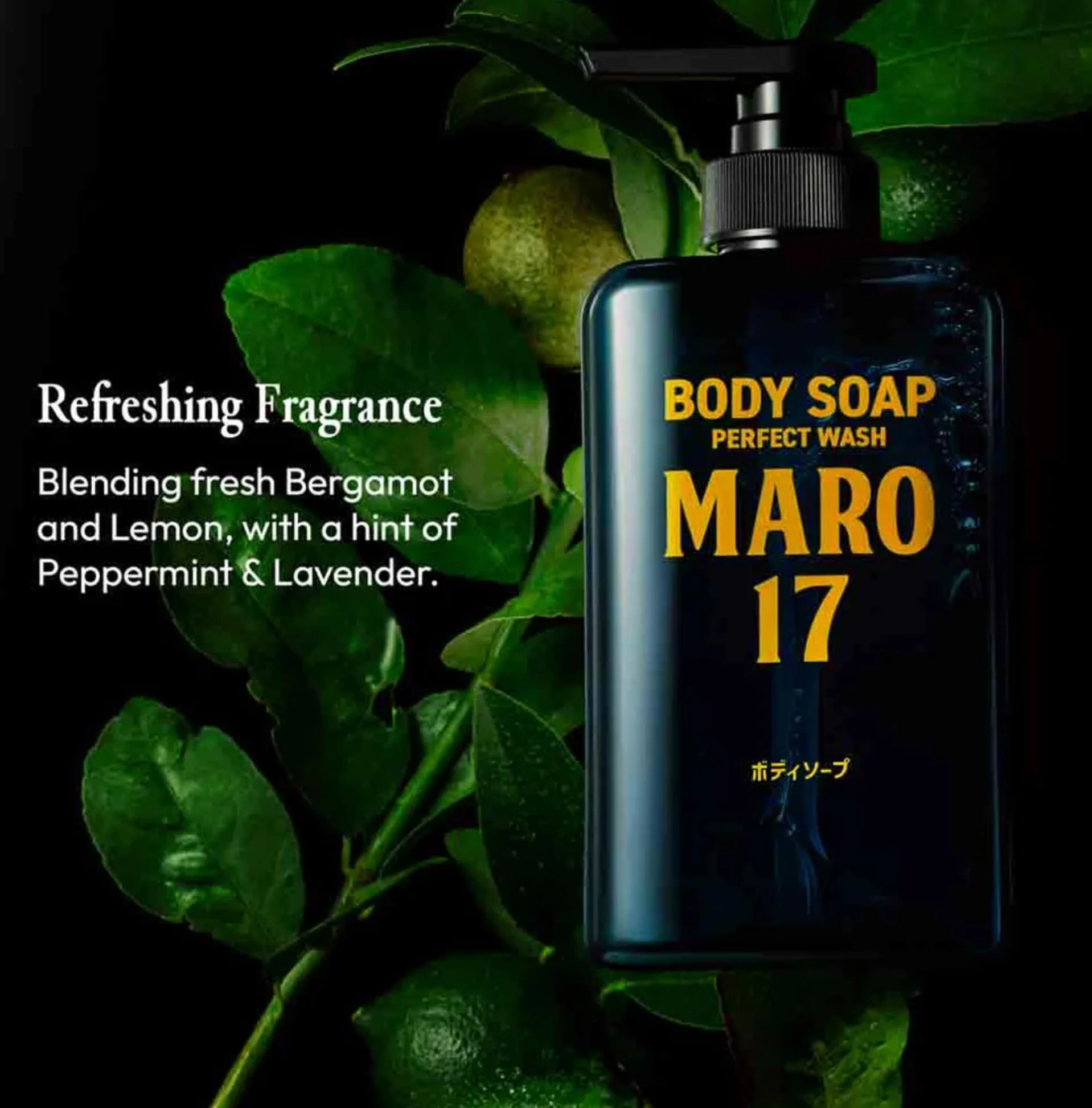 MARO17 Collagen Men’s Body Wash – Sulfate-Free Hydrating Shower Gel with Hyaluronic Acid for Deep Cleansing and Moisturizing Skin, Free from Silicone, Parabens, Alcohol, Mineral Oil – Bergamot Scent - Image 2