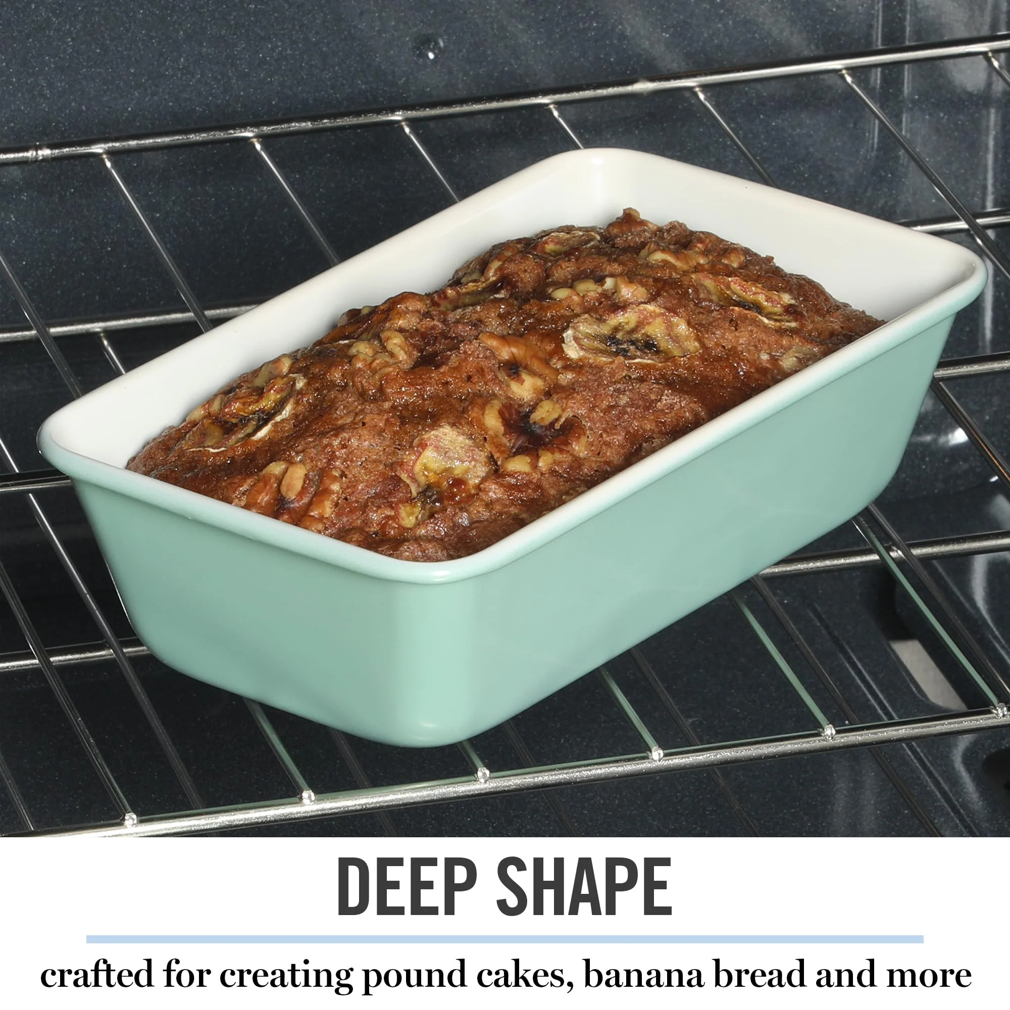 Martha Stewart Gallen 9 Inch Nonstick Carbon Steel Loaf Pan - Teal - Image 2