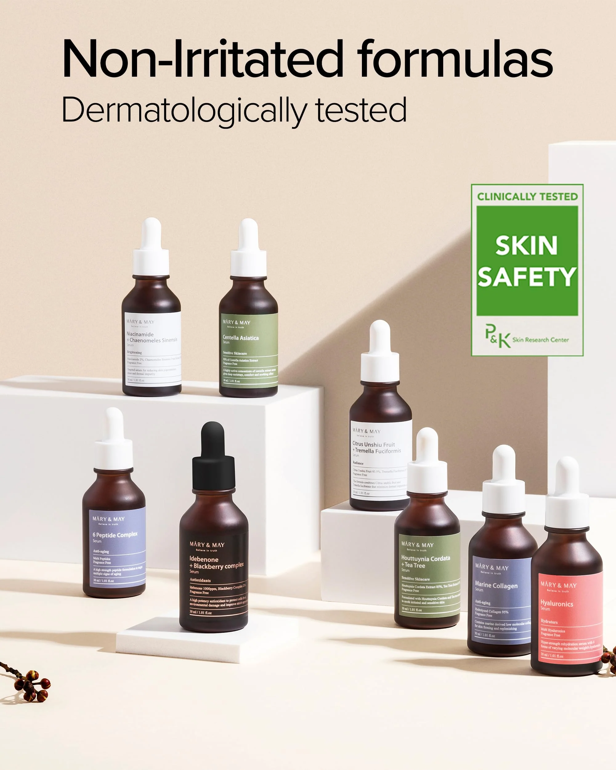 Mary&May Centella Asiatica Serum - 95% of Cica Extracxt for Instant Skin Soothing, Regeneration, and Elasticity Improvement - Korean Face Serum, Fragrance-Free, 1.01 fl.oz. - Image 2