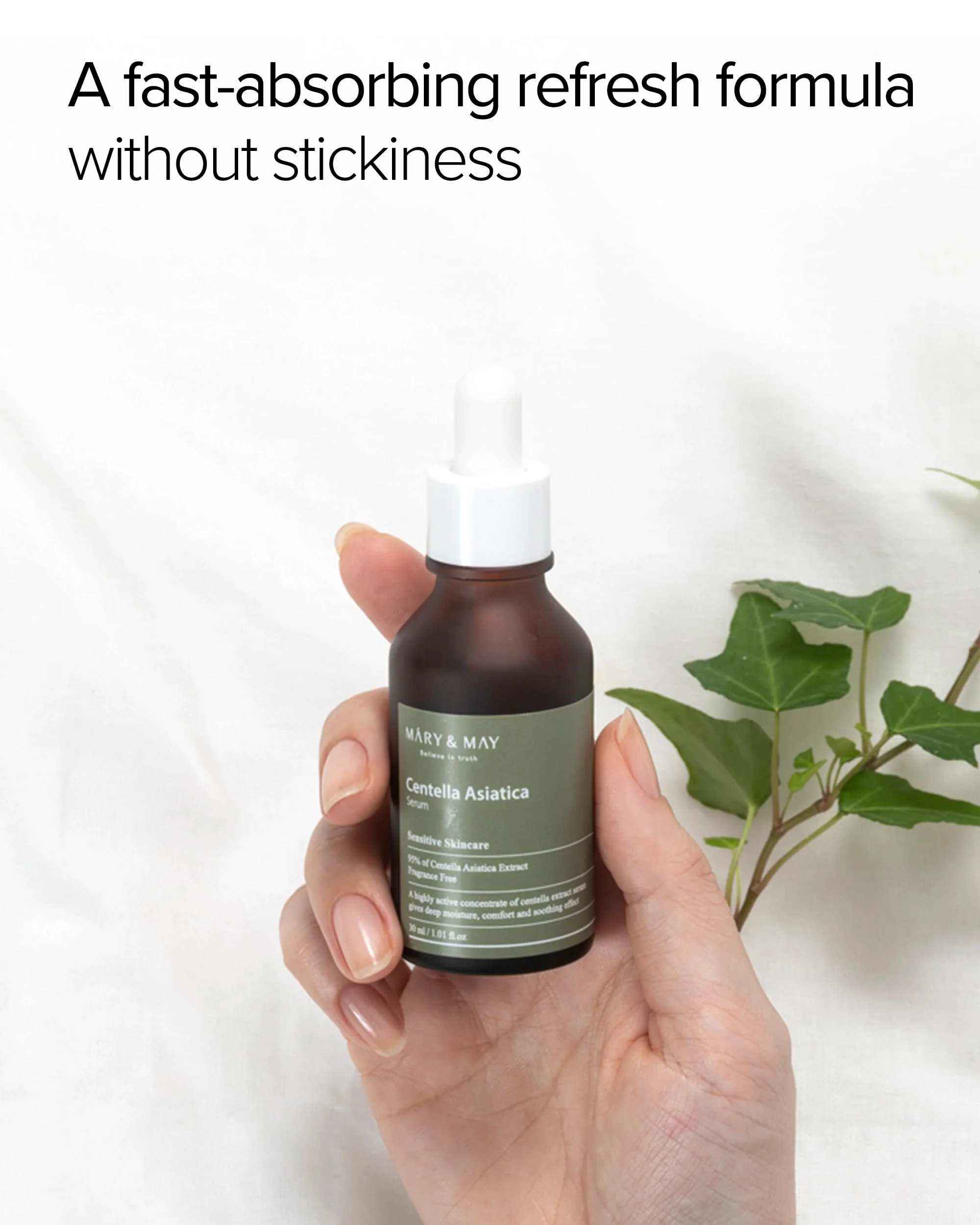 Mary&May Centella Asiatica Serum - 95% of Cica Extracxt for Instant Skin Soothing, Regeneration, and Elasticity Improvement - Korean Face Serum, Fragrance-Free, 1.01 fl.oz. - Image 5