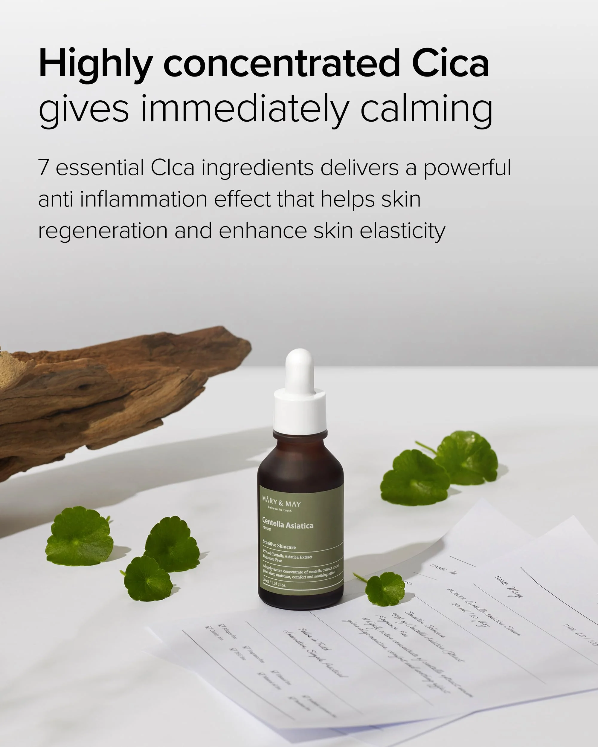 Mary&May Centella Asiatica Serum - 95% of Cica Extracxt for Instant Skin Soothing, Regeneration, and Elasticity Improvement - Korean Face Serum, Fragrance-Free, 1.01 fl.oz. - Image 6
