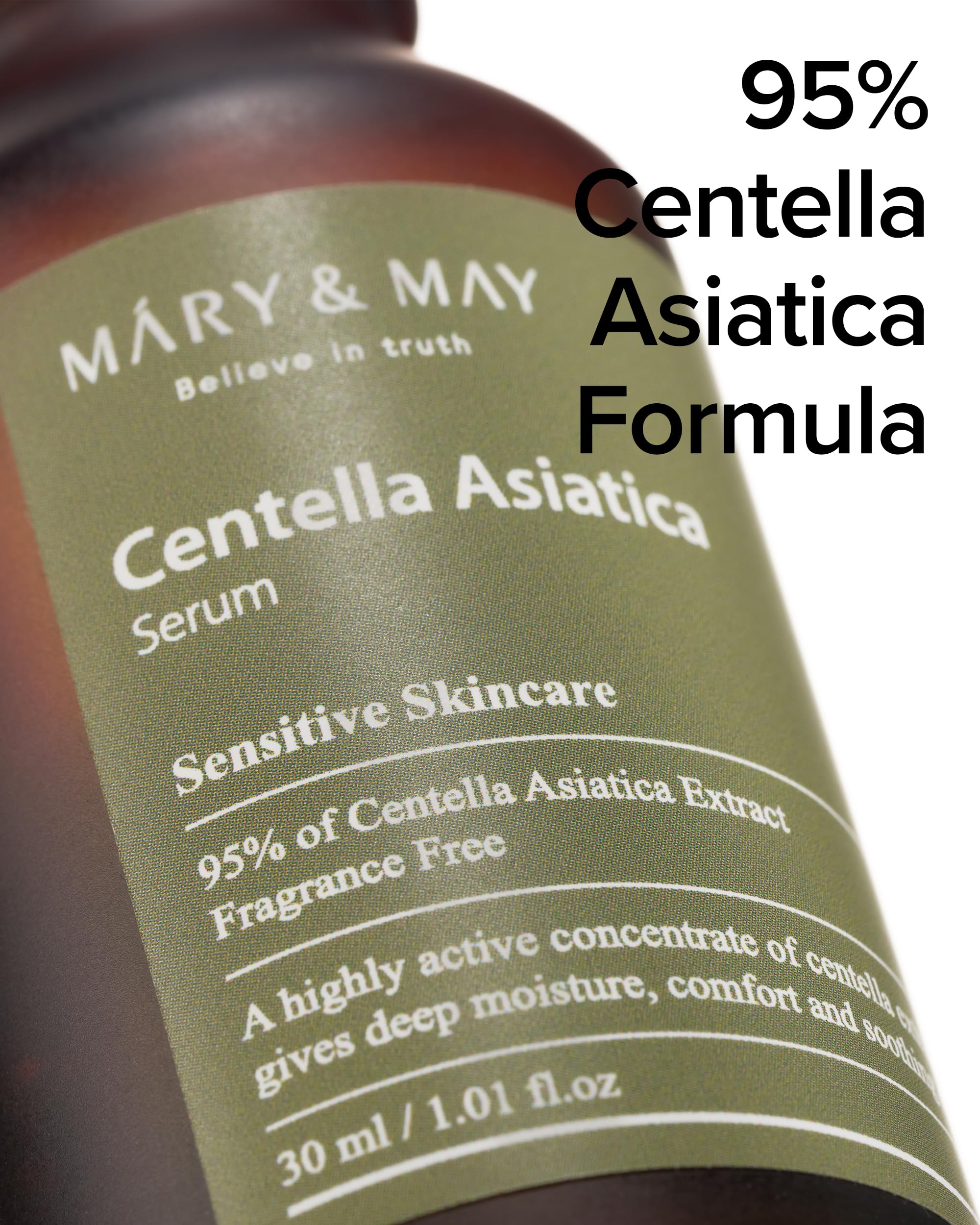 Mary&May Centella Asiatica Serum - 95% of Cica Extracxt for Instant Skin Soothing, Regeneration, and Elasticity Improvement - Korean Face Serum, Fragrance-Free, 1.01 fl.oz. - Image 7