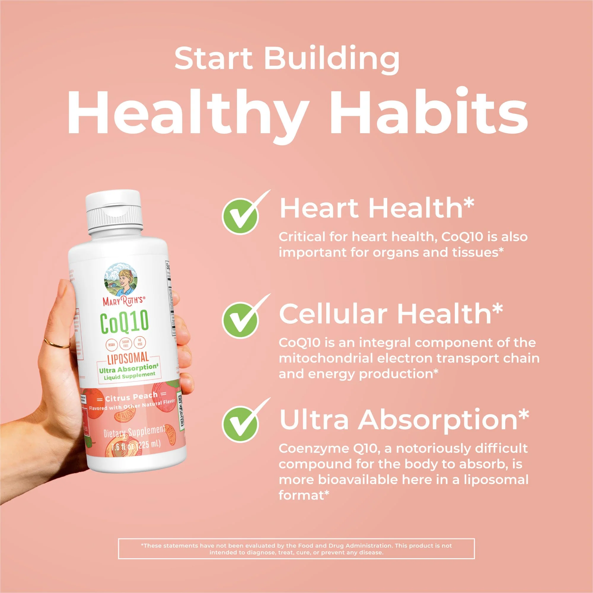 MaryRuth Organics Liquid Vitamin | Coenzyme Q10 Heart Health for Mitochondrial Support and Immune System | Vegan Non-GMO | 7.6 Fl Oz | 45 Servings - Image 6