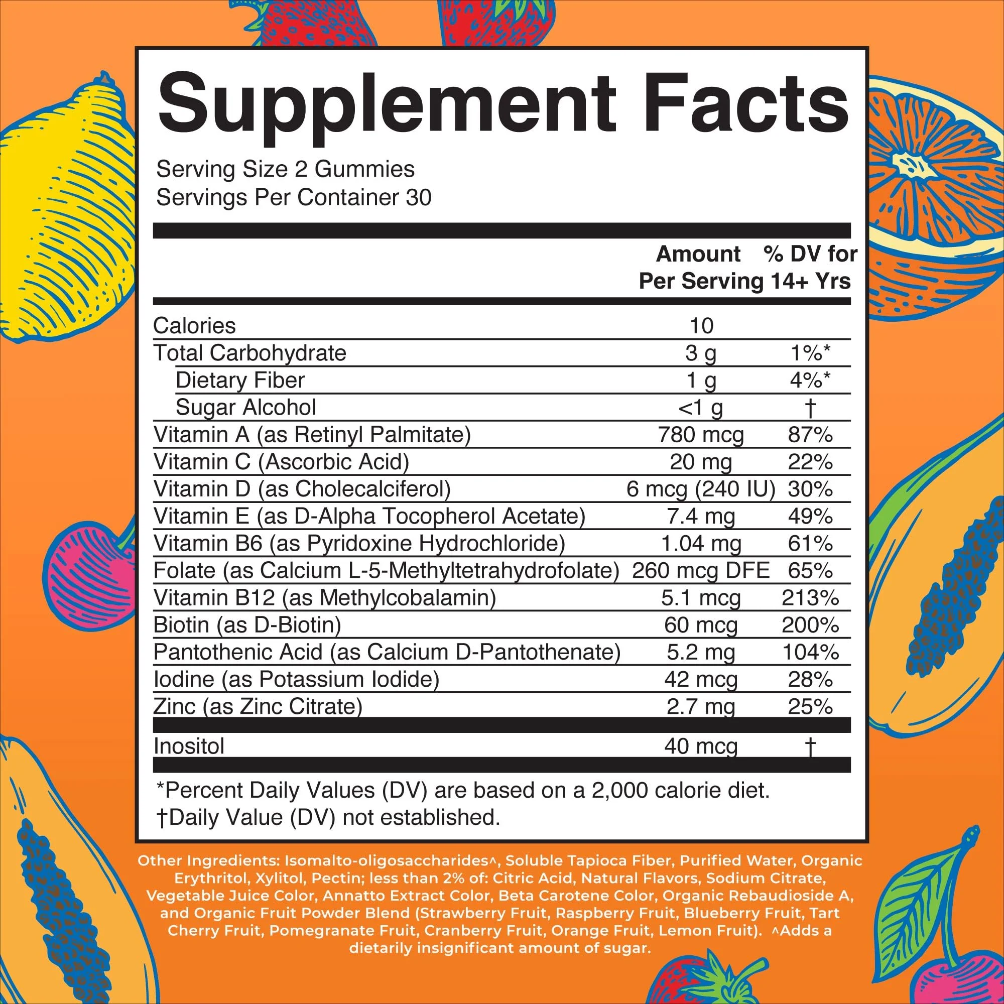 MaryRuth Organics Multivitamin for Women and Men | Sugar Free | Adult Multimineral Gummy with Vitamin C | D and E | B Vitamins | Biotin | Zinc | Vegan | Non-GMO | Gluten Free | 60 Count - Image 9