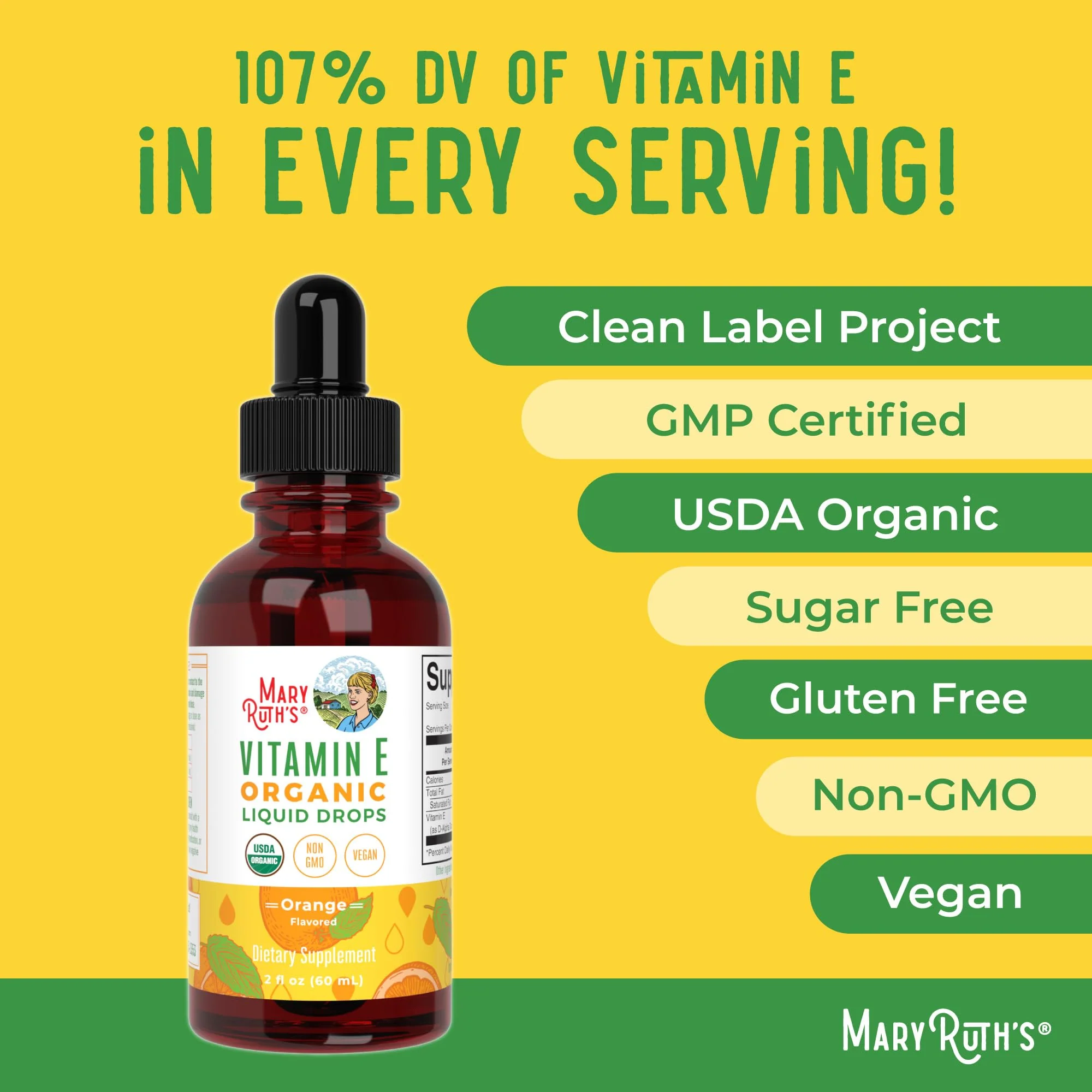 MaryRuth Organics USDA Vitamin E Liquid Drops 2 Month Supply | Bone and Joint Health | Cognitive Health for Adults and Kids | Sugar Free, Vegan, Non-GMO, Gluten Free | 2 Ounces - Image 4
