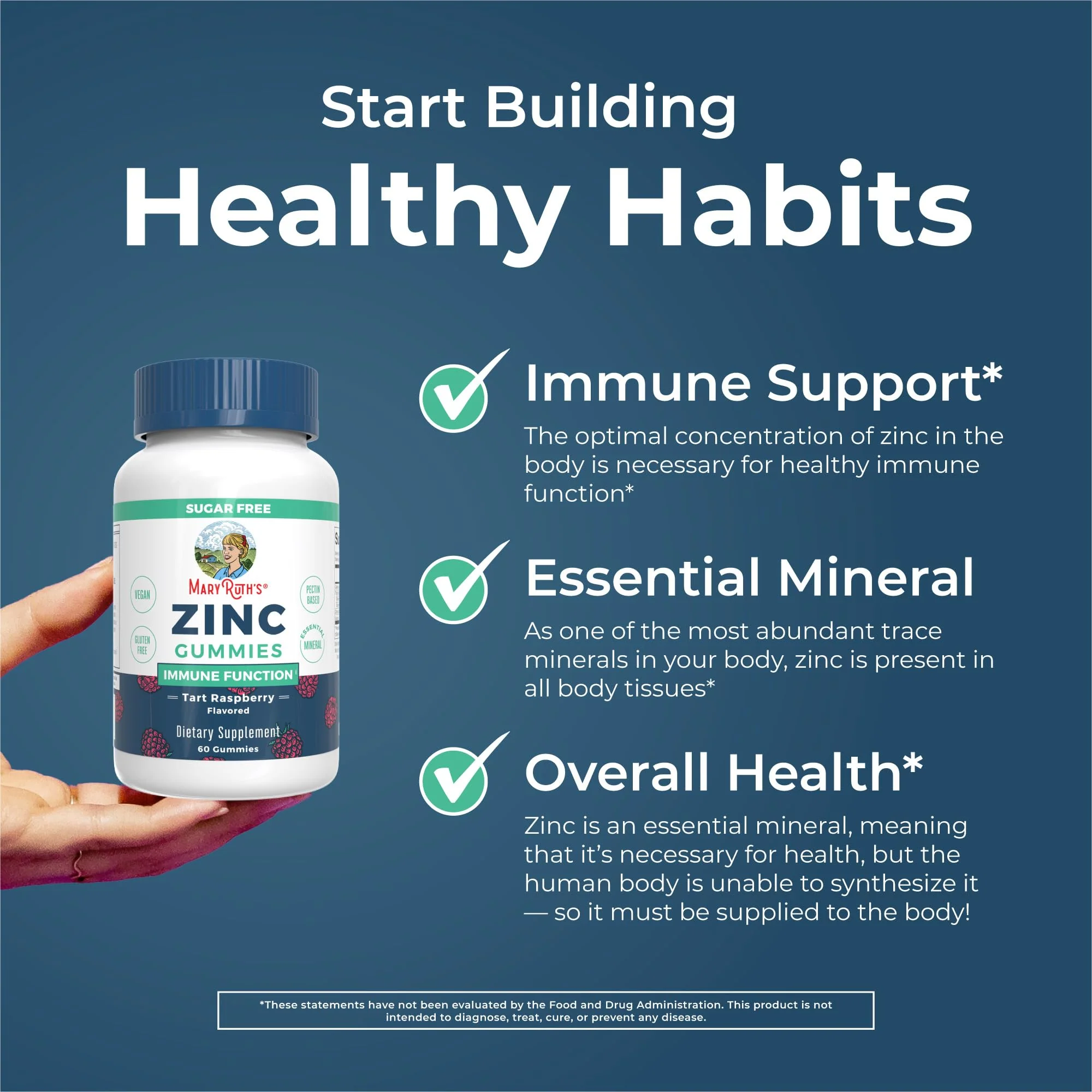 MaryRuth Organics Zinc Gummies | Zinc Supplements | Immune Support Supplement | Essential Mineral | Pectin Based | Overall Health & Wellness | Ages 14 & Up | Vegan | Non GMO | 30 Servings - Image 6