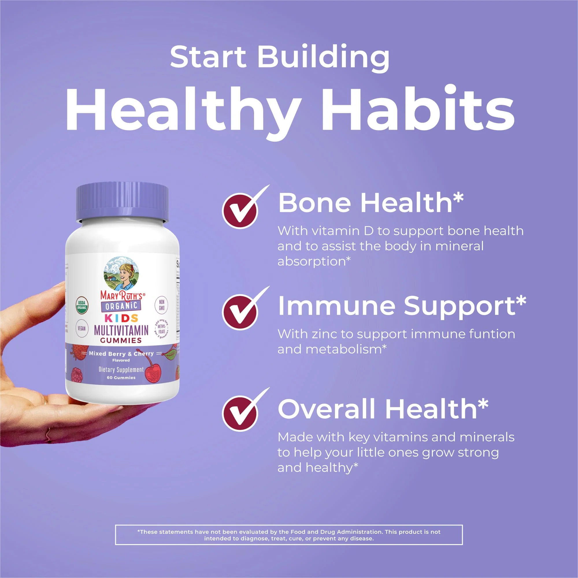 MARYRUTH'S Kids Vitamins | Multi | 1 Month Supply | Multivitamin Gummies for Ages 4+ | Multivitamin for Kids | Vegan | Only 2 Gummies a Day | 60 Count - Image 6