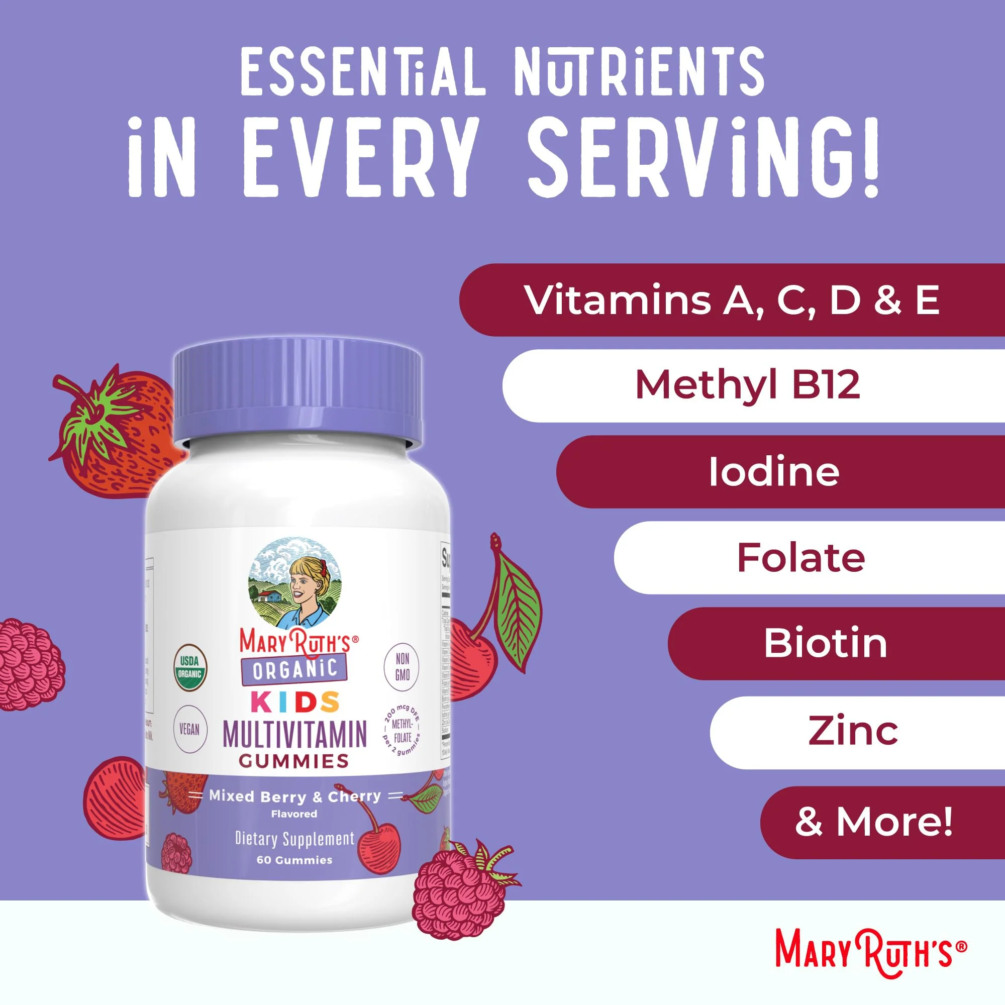 MARYRUTH'S Kids Vitamins | Multi | 1 Month Supply | Multivitamin Gummies for Ages 4+ | Multivitamin for Kids | Vegan | Only 2 Gummies a Day | 60 Count - Image 8