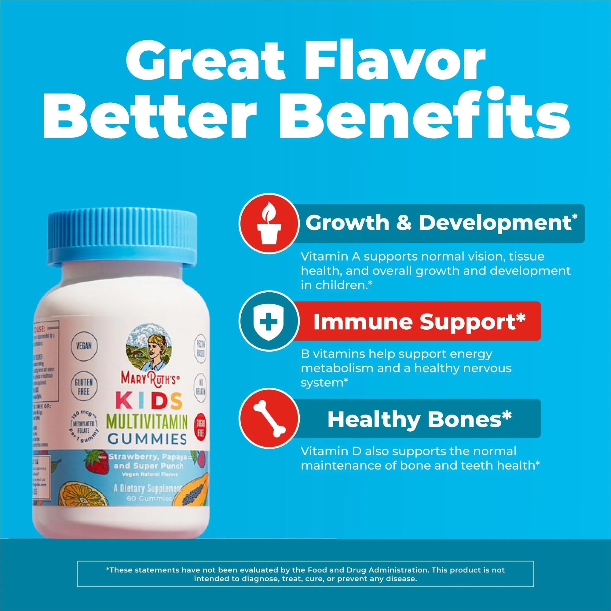 MARYRUTH'S Kids Vitamins | Multi | Sugar Free | 2 Month Supply | Kids Multivitamin Gummies for Ages 2+ | Vegan | Only 1 Gummy a Day | 60 Count - Image 5