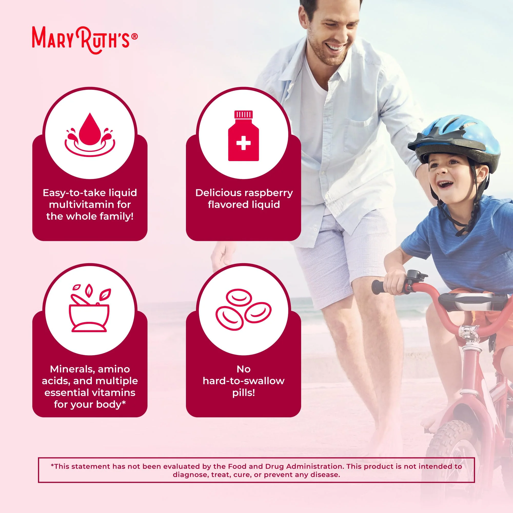 MARYRUTH'S Liquid Morning Multivitamin for Women, Men & Kids | Vitamin A C D E B6 B12 Biotin Zinc | Beauty | Vegan | Non-GMO | Gluten Free | 16 Servings - Image 6