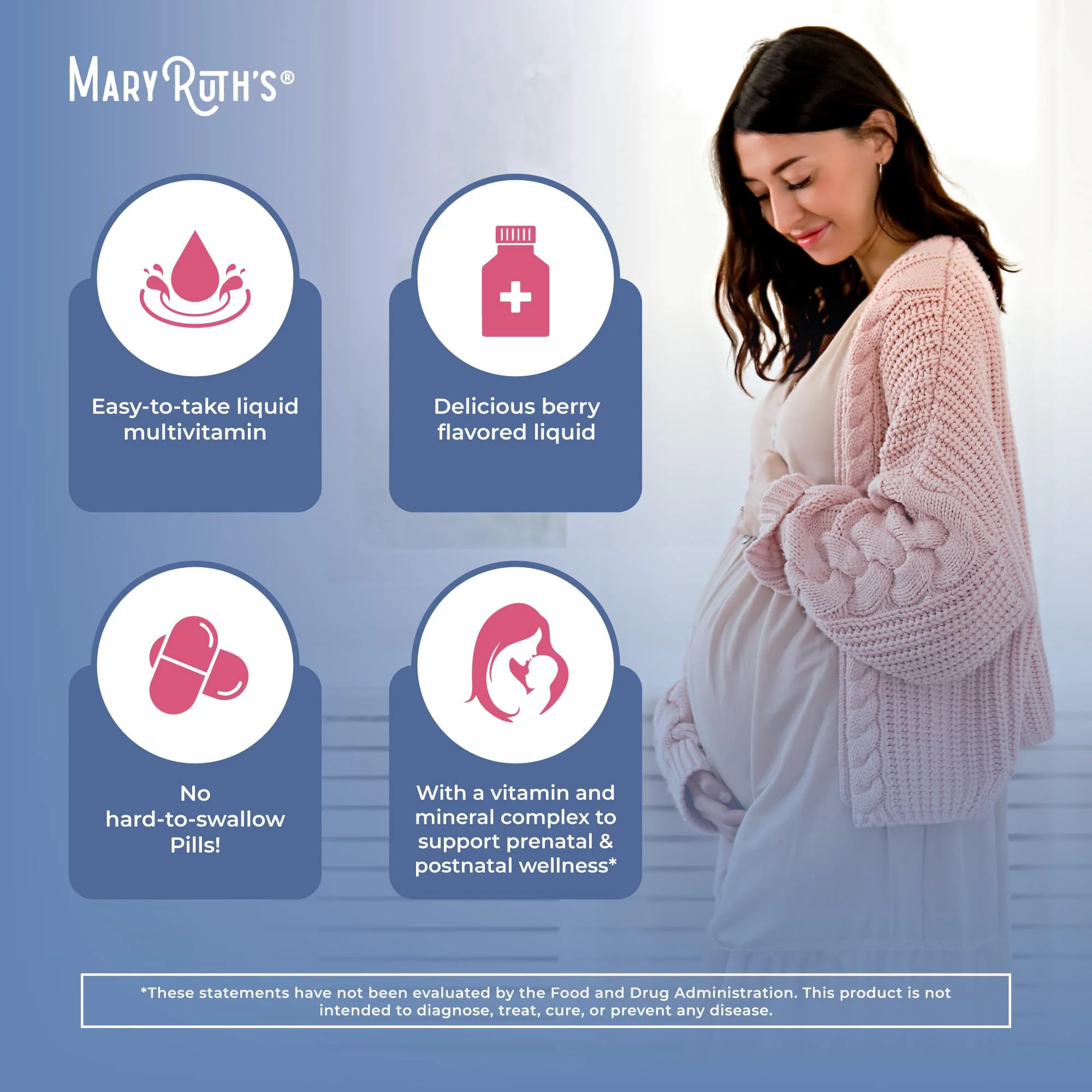 MARYRUTH'S Postnatal & Prenatal Vitamins for Women | Sugar Free | Womens Multivitamin for Pre-Conception, Pregnancy & Nursing | Ginger | Selenium | Folate | Vegan | Non-GMO | Gluten Free | 16 oz - Image 6