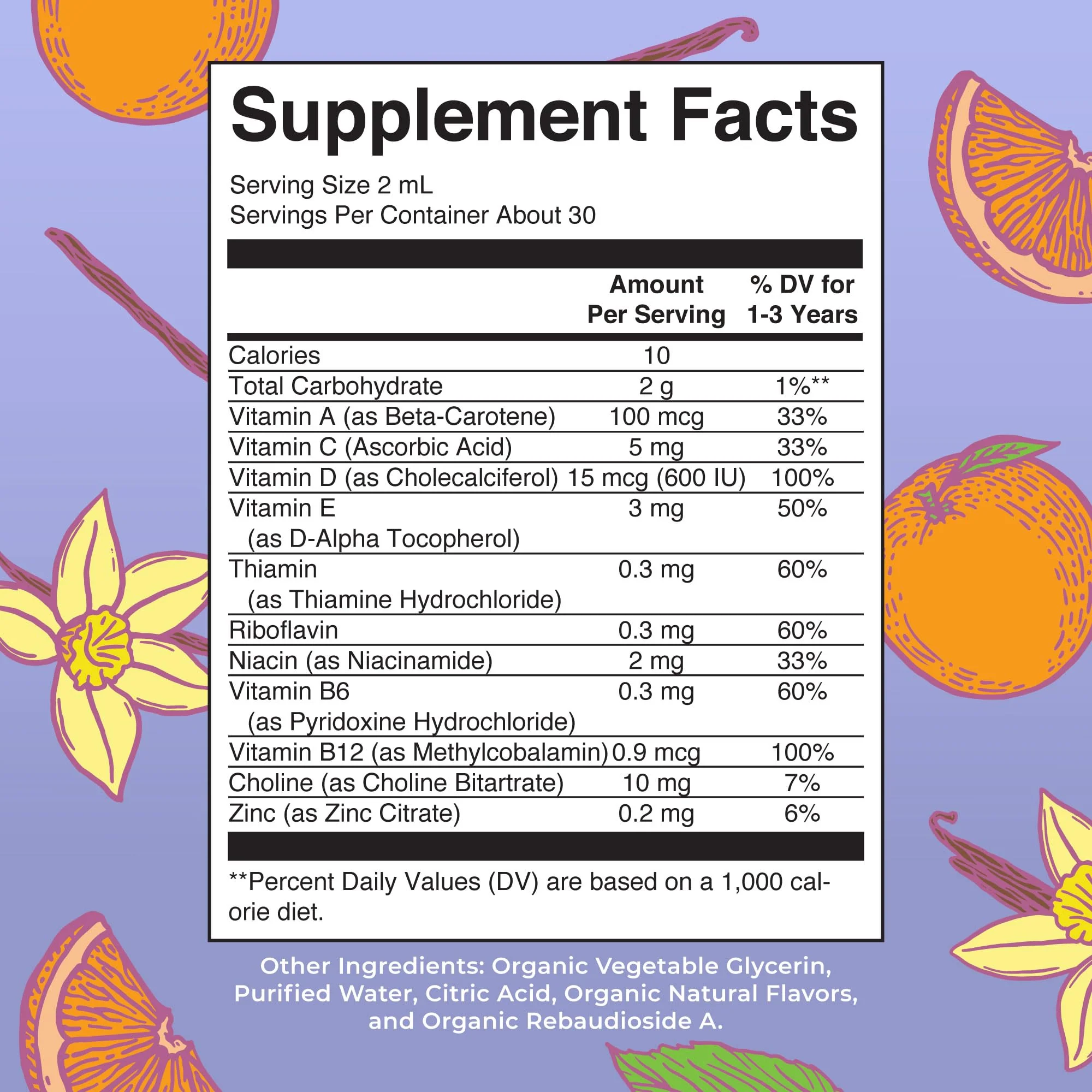 MaryRuth's Toddler Multivitamin | Vitamin A C D E B6 B12 Zinc | Healthy Growth Support | Immunity | Bone Health | Cognitive Function | Organic | Sugar Free | Vegan | Non-GMO | 2 Fl Oz | 30 Day Supply - Image 2