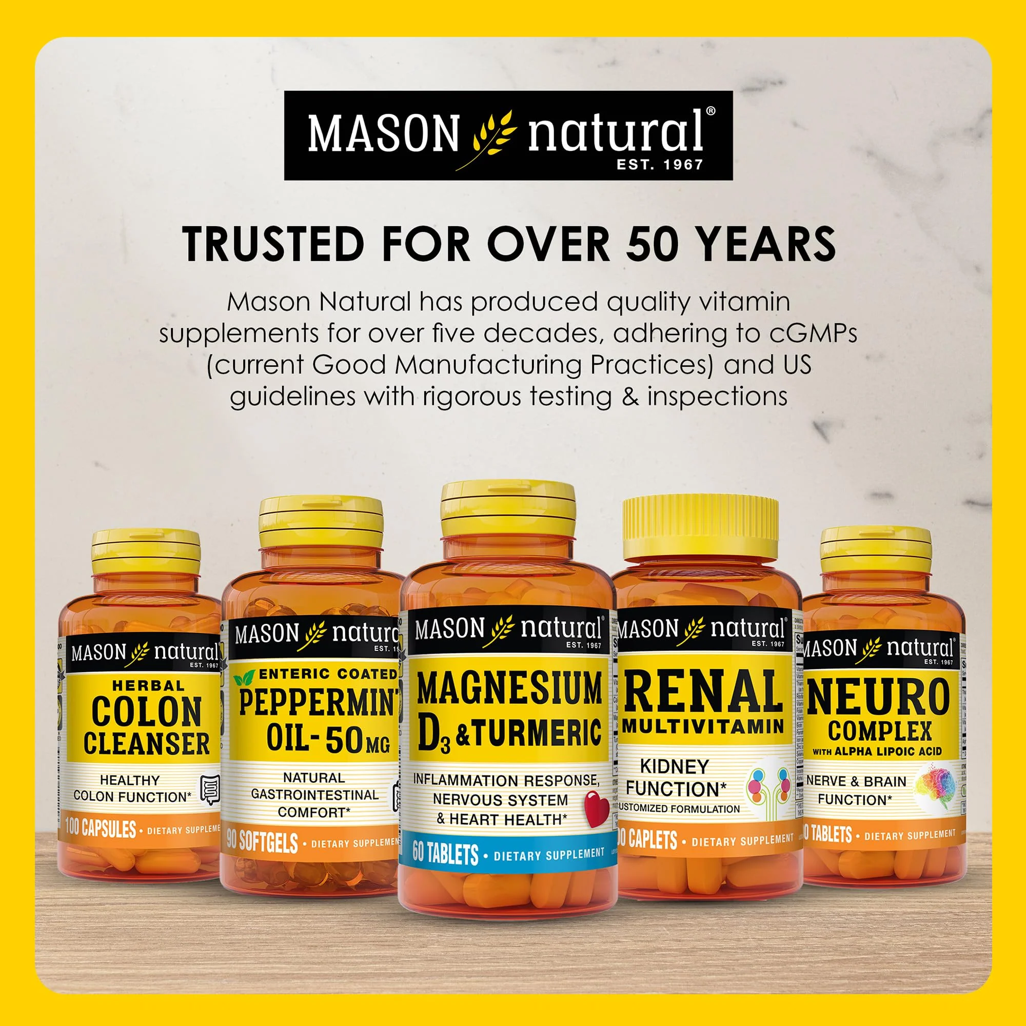 MASON NATURAL Mini Multi Vitamins with Iron, Vitamins A, C, D, E, B1, B2, B3, B6, B12, Folate and Calcium for Overall Health, 1 Year Supply - Image 2