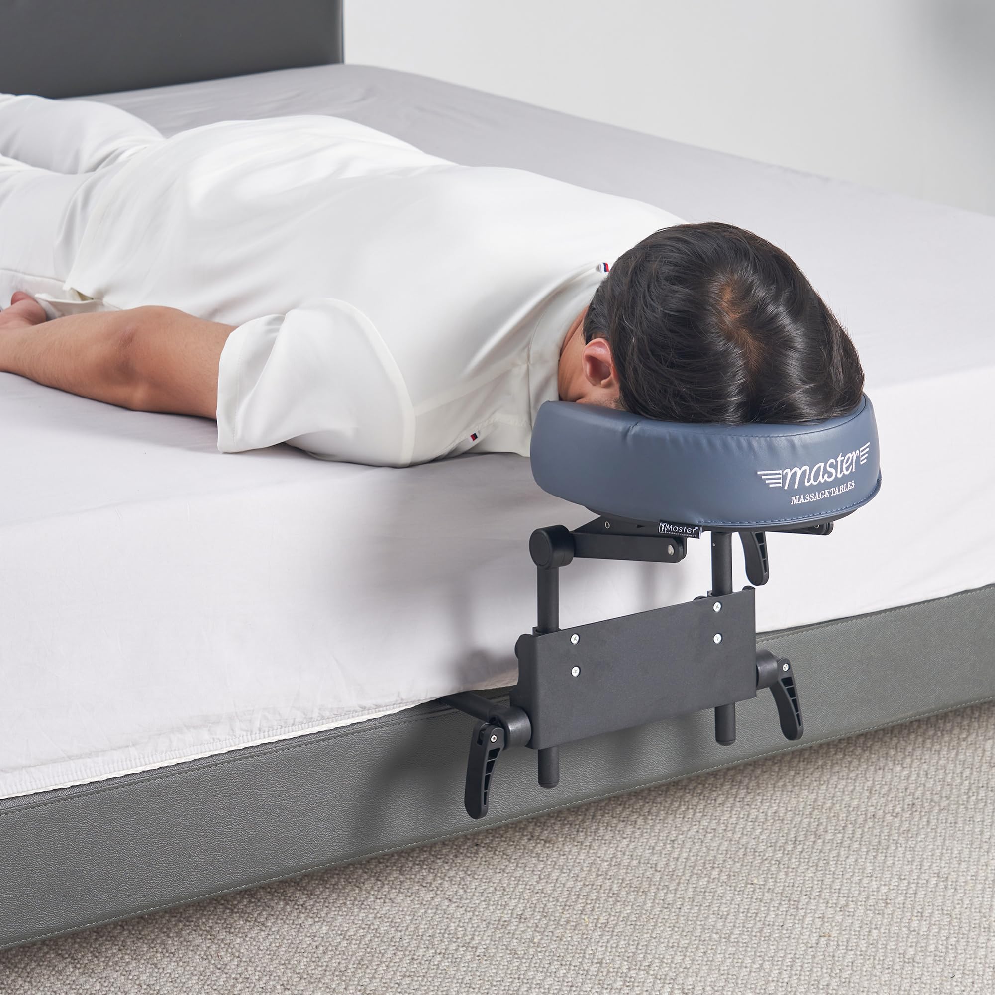 Master Massage Home Use Sleeping Mattress Top Massage Kit-Adjustable Headrest Face Pillow Cradle & Face Cushion Support Bracket, Head Face Rest Support- Eye Surgery Recovery - Cream - Image 6