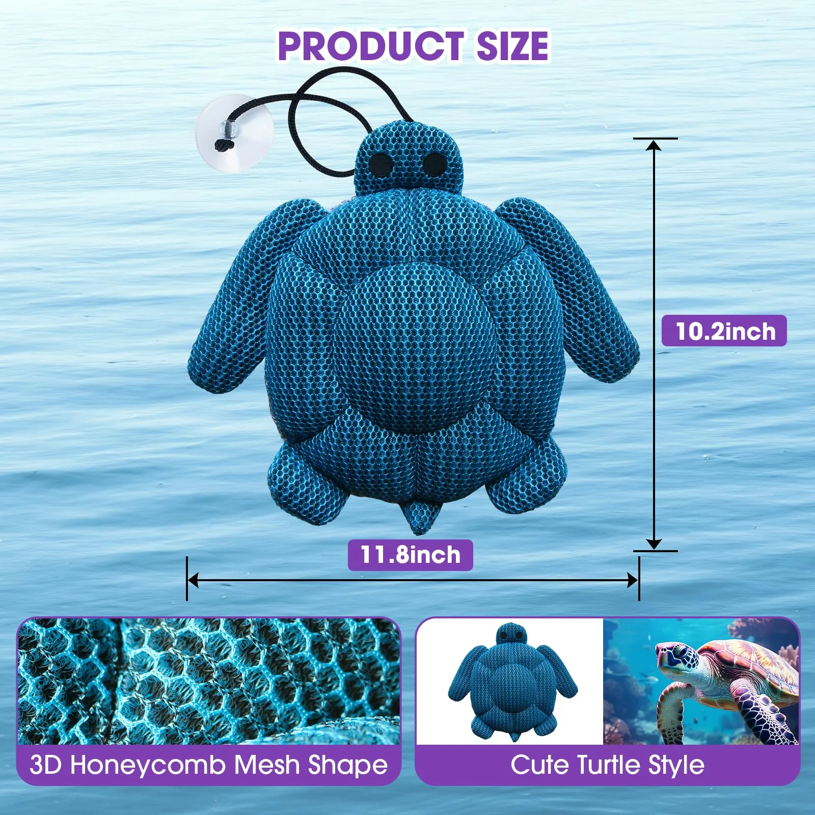 MAXDORIA Hot Tub Scum Absorber, 2 Pack Hot Tub Accessories for Adults, Turtle Hot Tub Sponge Scum Cleaner Gifts for Spa, Reusable Oil Absorbing Scumbug Remover Keeps Water Clean - Image 3