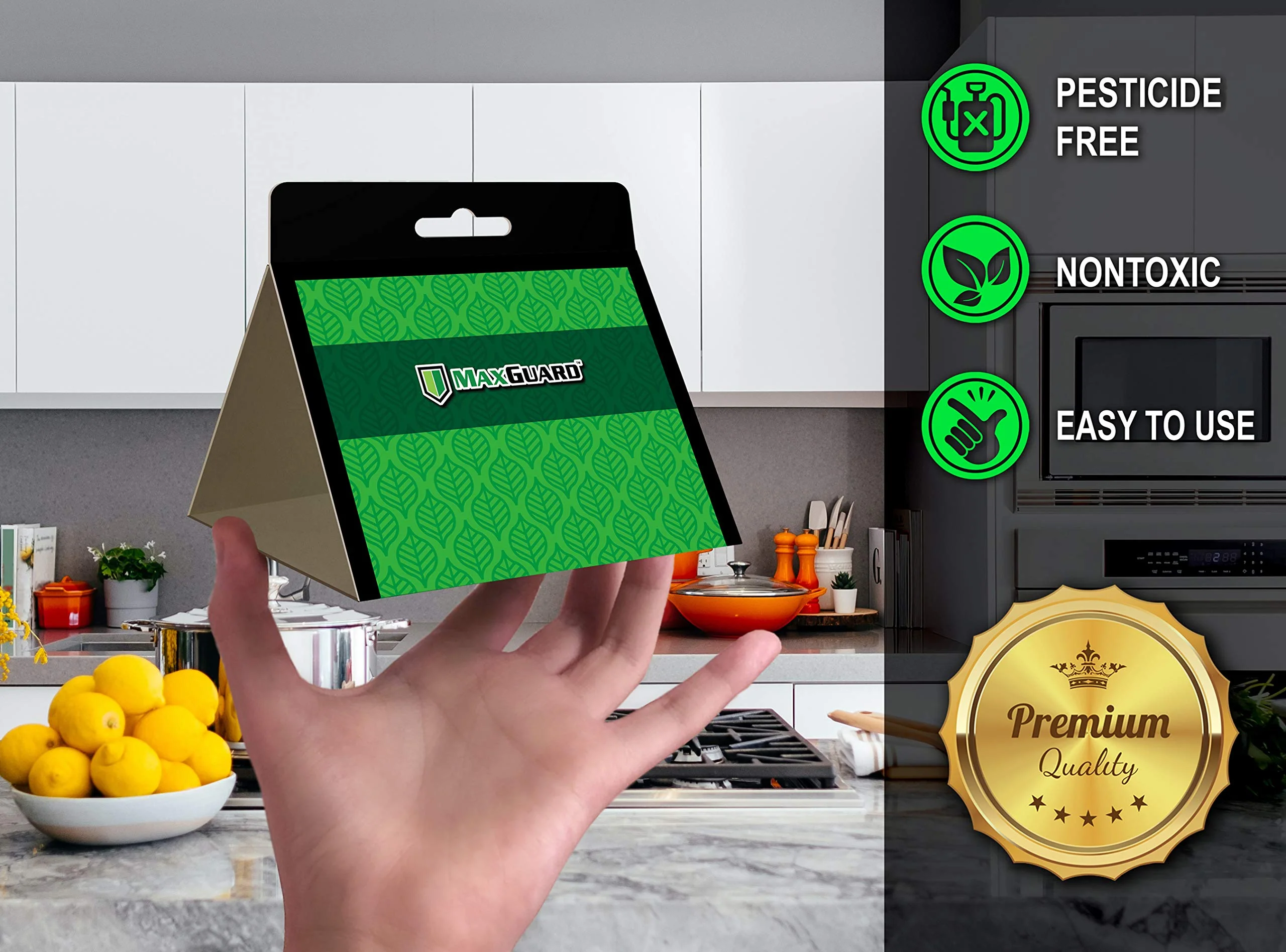 MaxGuard Pantry Moth Traps (24 Pack) with Extra Strength Pheromones | Non-Toxic Sticky Glue Trap for Food and Cupboard Moths in Your Kitchen | Trap and Kill Seed Grain Flour Meal Moths Pests | - Image 3