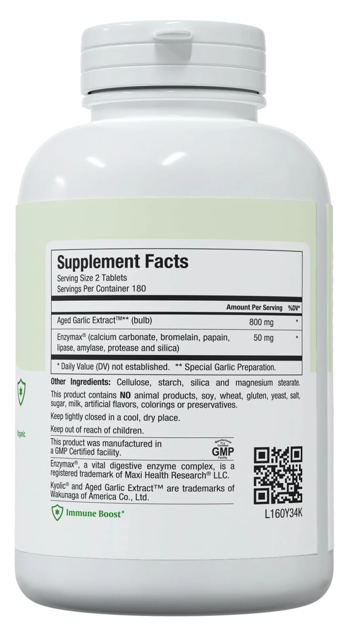 Maxi Health Kyolic Organic Garlic Supplement - Kosher Garlic Tablets with Kyolic Aged Garlic Extract for Immune Support - Vegetarian Garlic Pills (360 Count) - Image 5