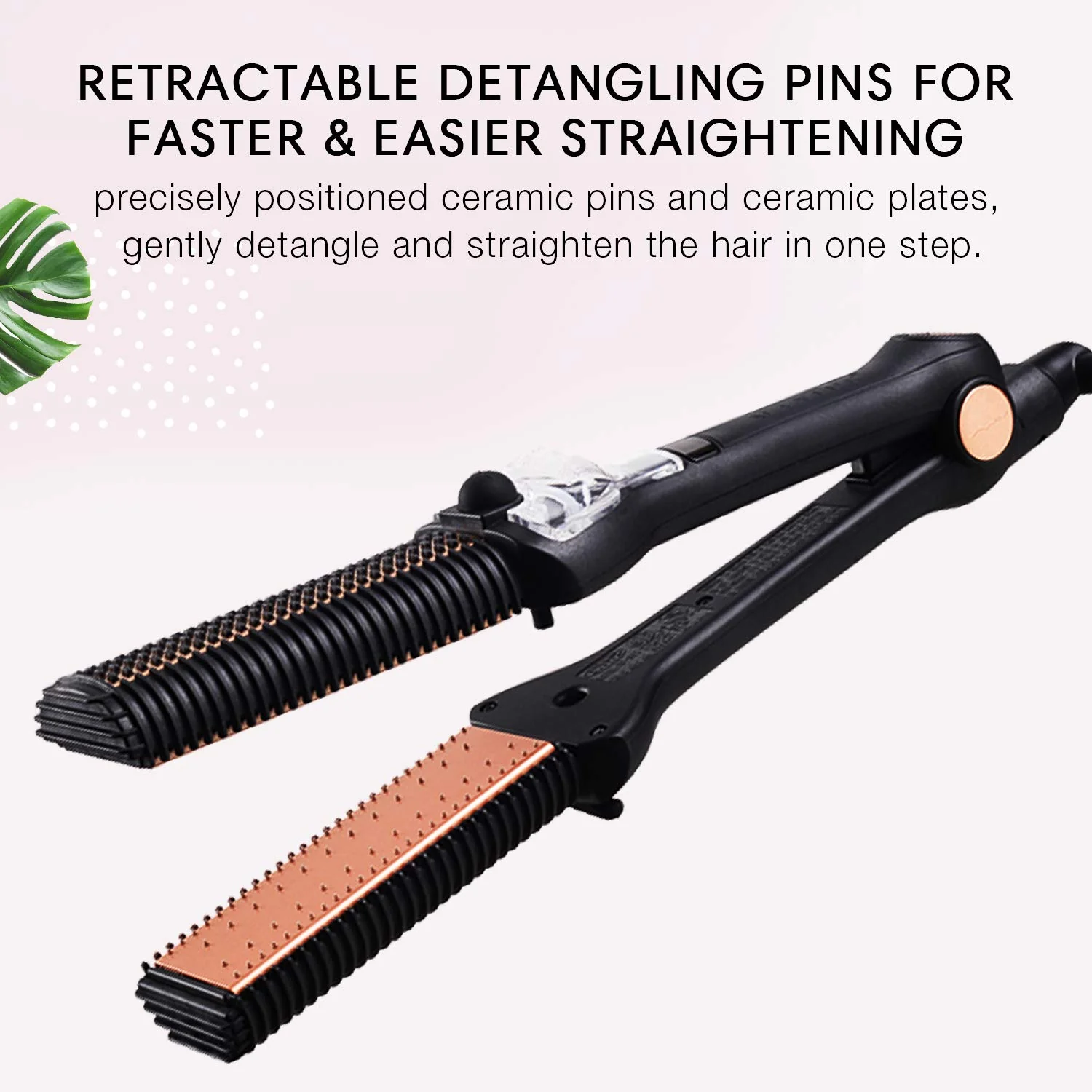 Maxiglide RP Hair Straightener by Maxius with Patented Flat Iron Retractable Detangling Pins for Faster Styling, Steam Burst Technology for Healthy Straightening and Heat Protection Removes Frizz - Image 5