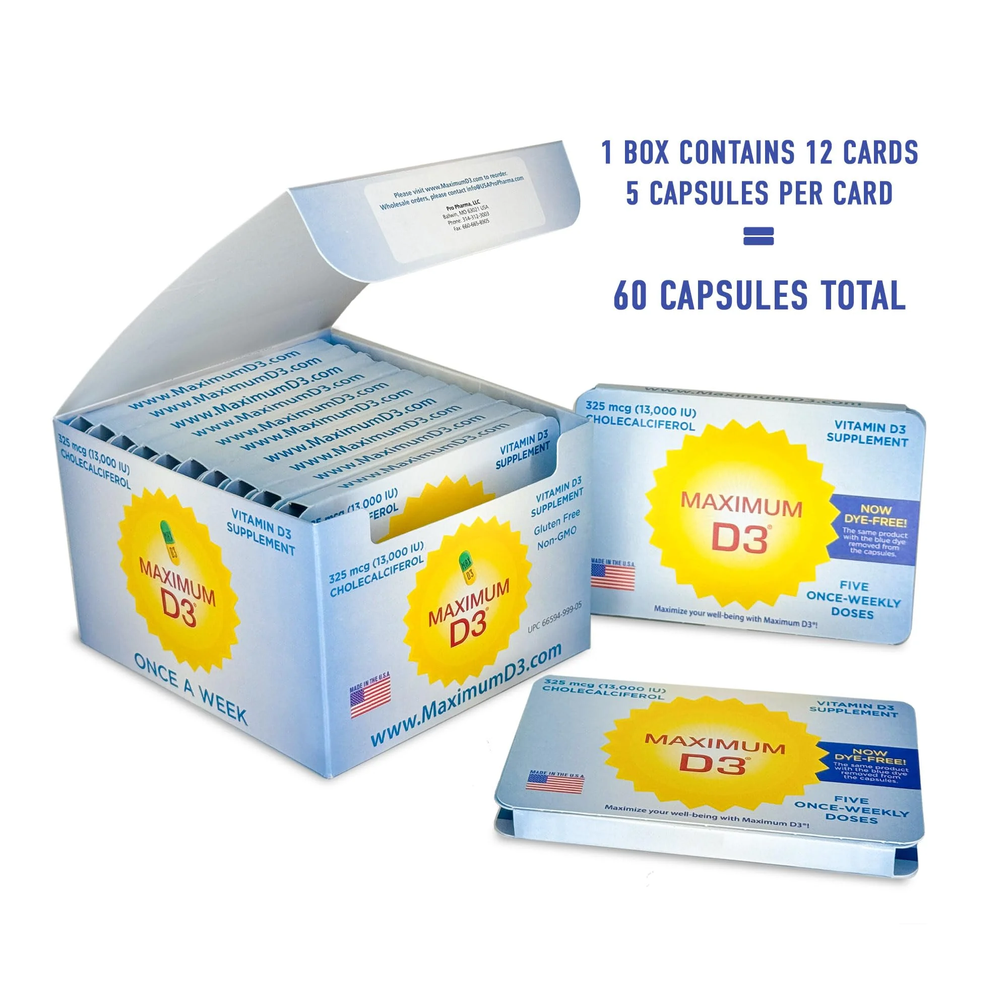 Maximum D3 13,000 IU Box, 60 Capsules Total (12 Cards/Box x 5 Capsules per Card), 60-Weeks Supply - Image 9