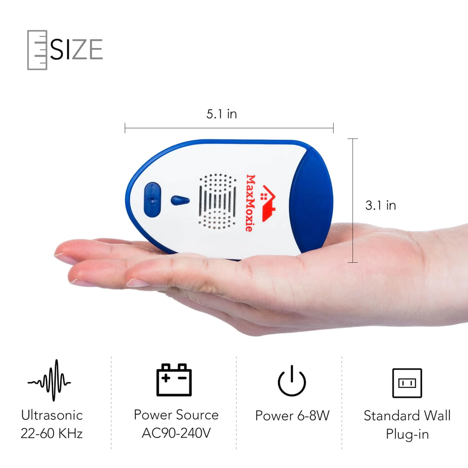 MaxMoxie Ultrasonic Pest Repeller Humane Mice Control Electronic Insect Repellent Reject Rodent Bed Bug Spider Rat Defender Home Animal Plug in 2 Pack - Image 6