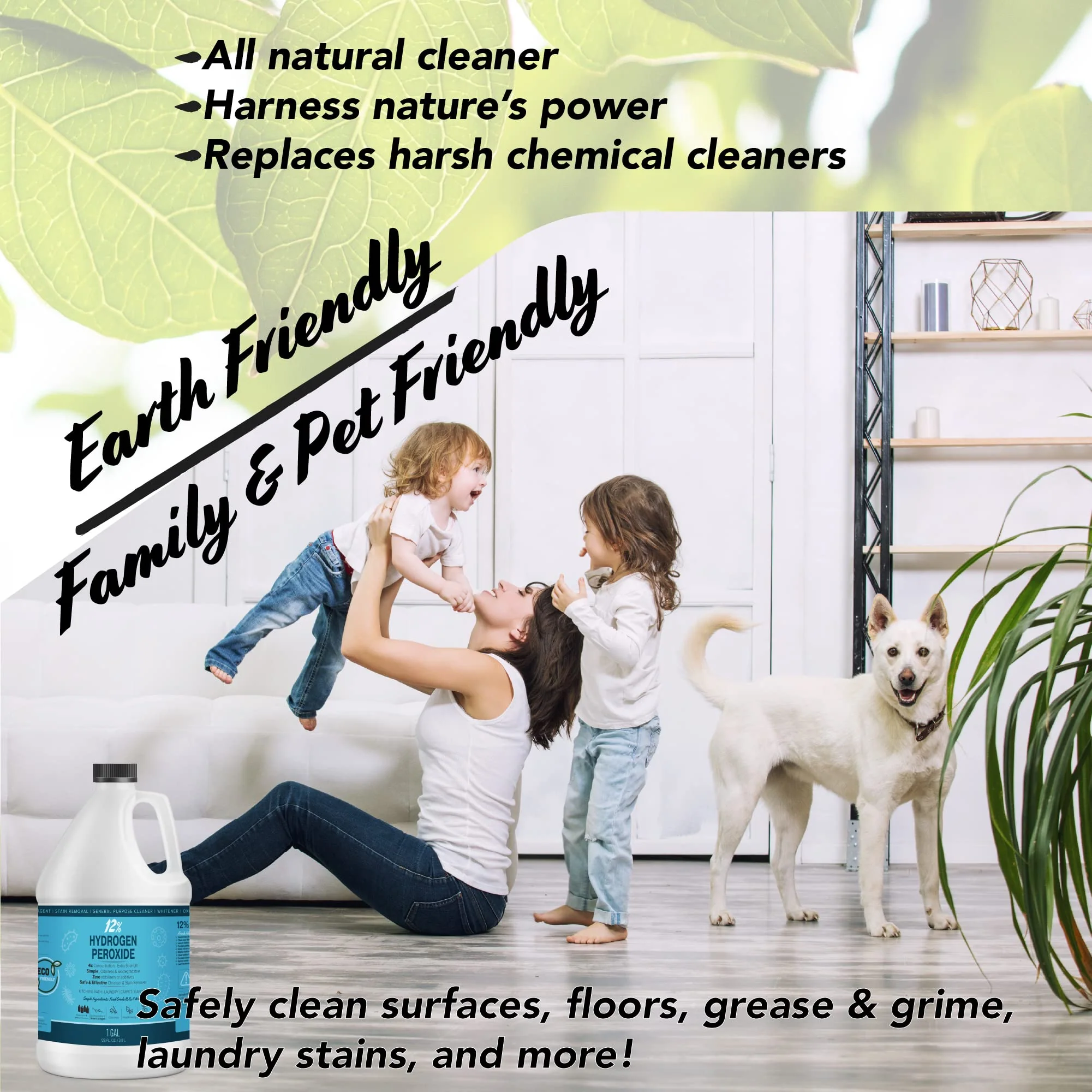 MAXTITE 12% Hydrogen Peroxide Solution - 1 Gallon Ecofriendly Natural Cleaning Solution for Kitchen, Bath, Laundry, and Home - HDPE Jug with Child-Safe Cap Made in USA - Image 2