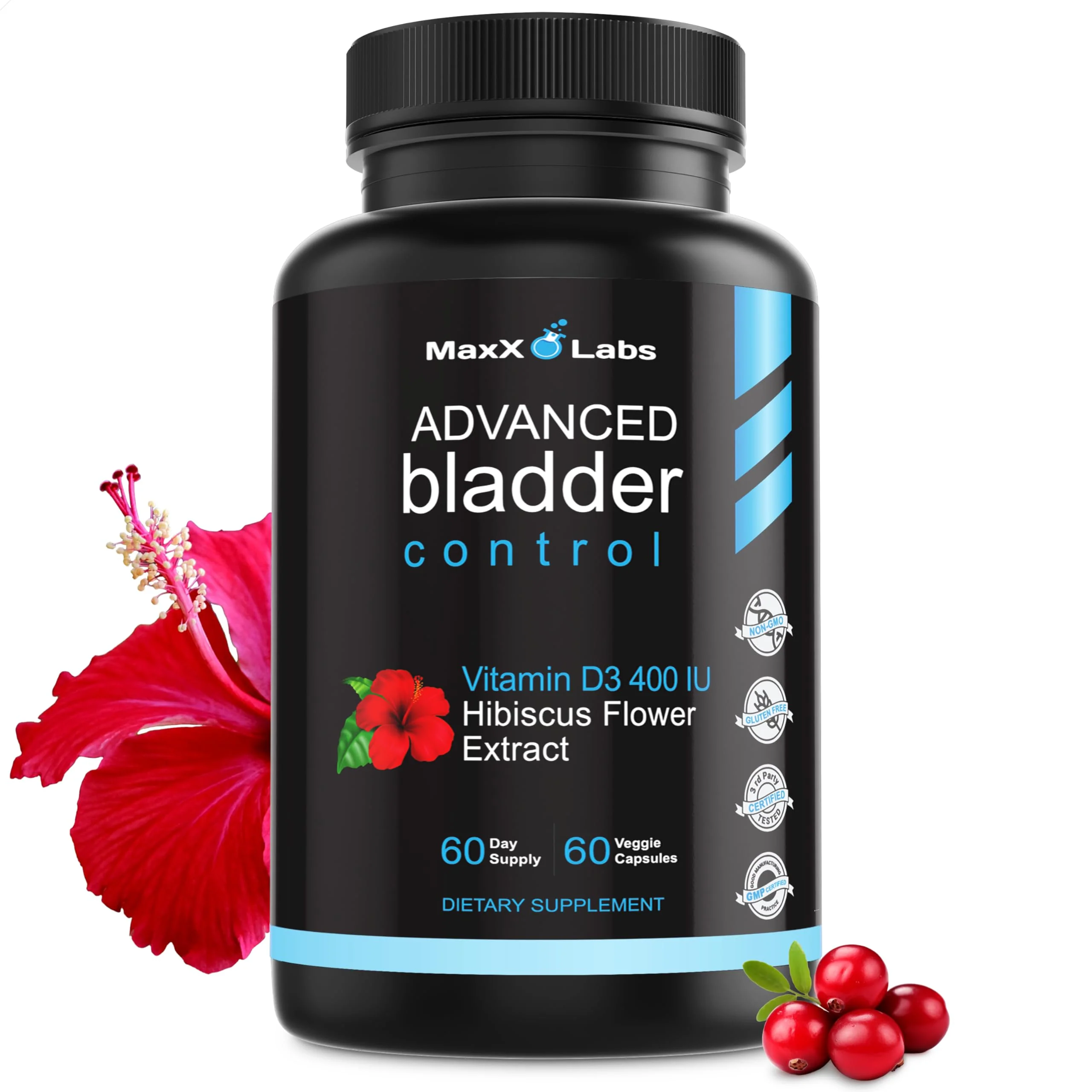MaxX Labs Advanced Bladder Control Supplements for Women & Men - Supports Urinary Tract Health - Helps Overactive Bladder & Urinary Tract Infection - Cranberry Pills + Pumpkin Seed Oil Extract, 60 Ct