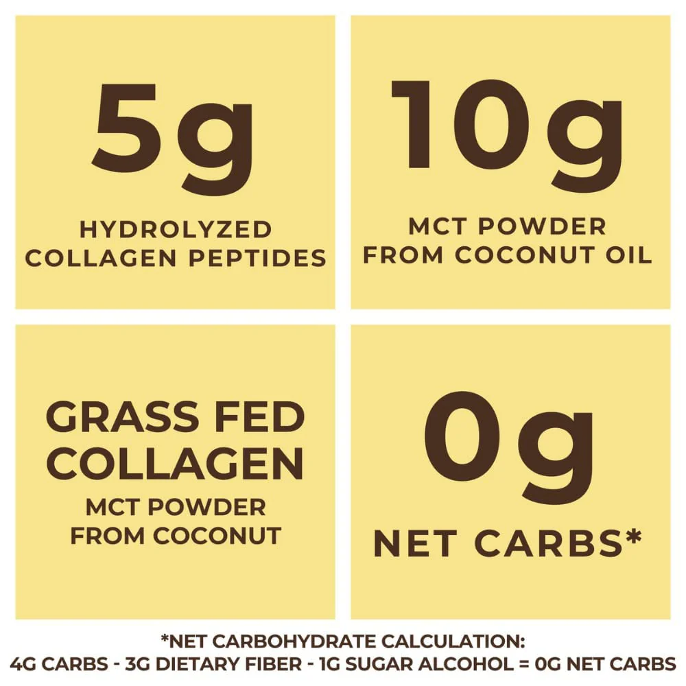 MCT Oil Powder with Acacia Fiber & Collagen Peptides – Prebiotic Collagen Protein, 10g MCTs from Coconuts, Sugar Free Keto Coffee Creamer – Grass Fed, Vanilla Flavor, Non-GMO, Gluten Free, 32 oz - Image 6