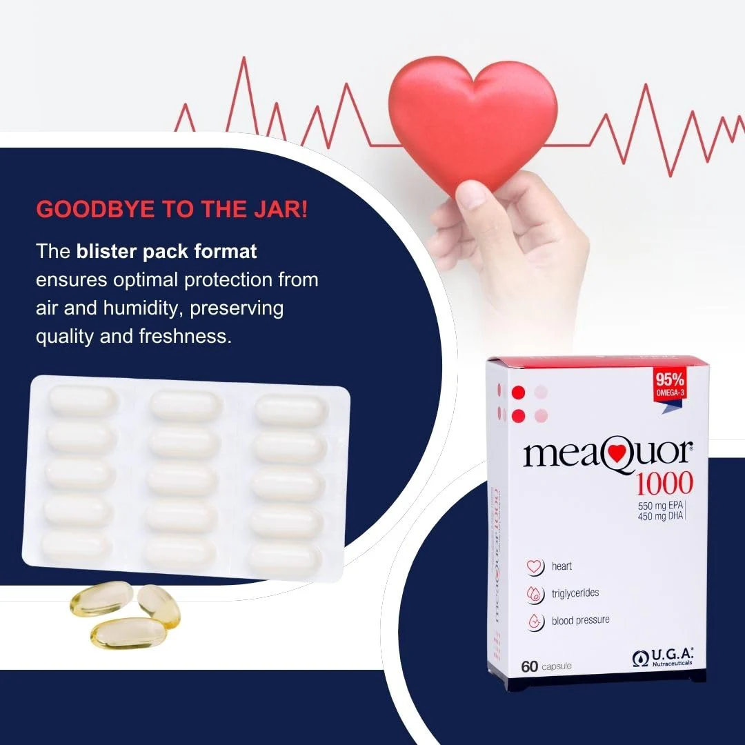 Meaquor 1000 Omega 3 Fish Oil Capsules IFOS Certified - Omega3 1000mg Supplement with EPA and DHA - No Aftertaste (60 Softgel Caps) - Image 5