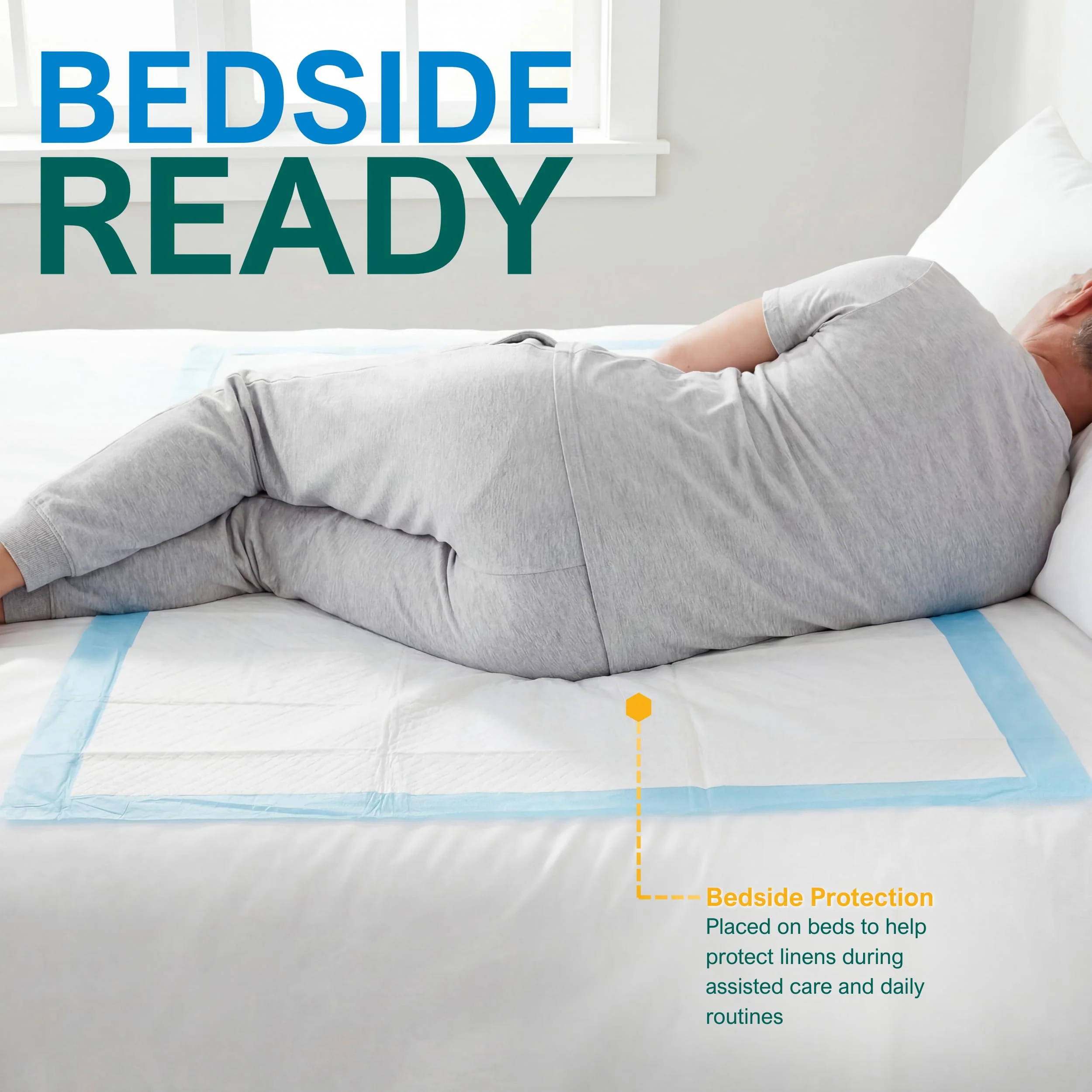 MED PRIDE Disposable Underpads 23'' X 36'' (25-Count) Incontinence Pads, Chux, Bed Covers, Puppy Training | Thick, Super Absorbent Protection for Kids, Adults, Elderly | Liquid, Urine, Accidents - Image 3