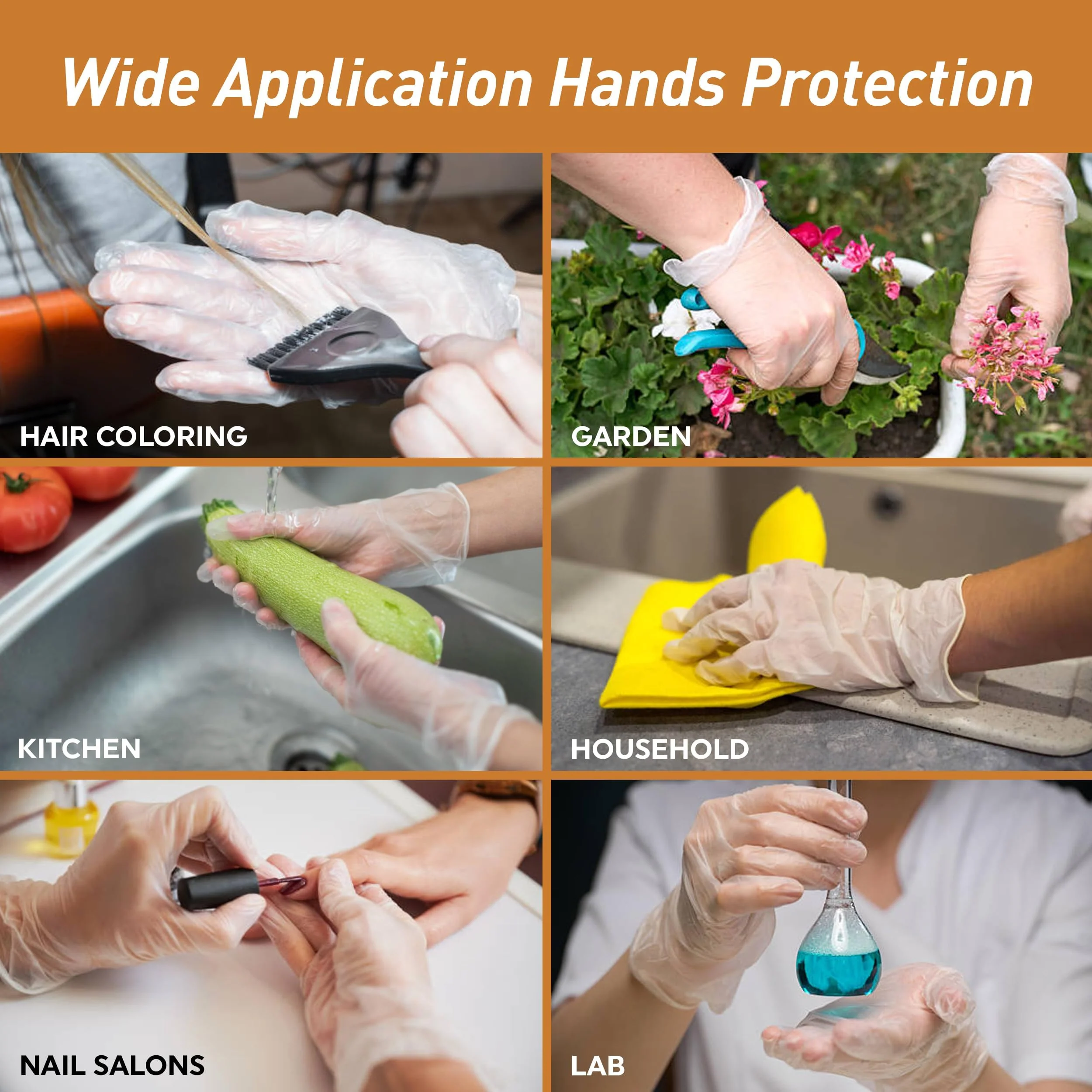 Med PRIDE Vinyl Gloves| 4.3 mil Thick, Powder-Free, Non-Sterile, Heavy Duty Disposable Gloves| Medical, Food Hand - Image 3