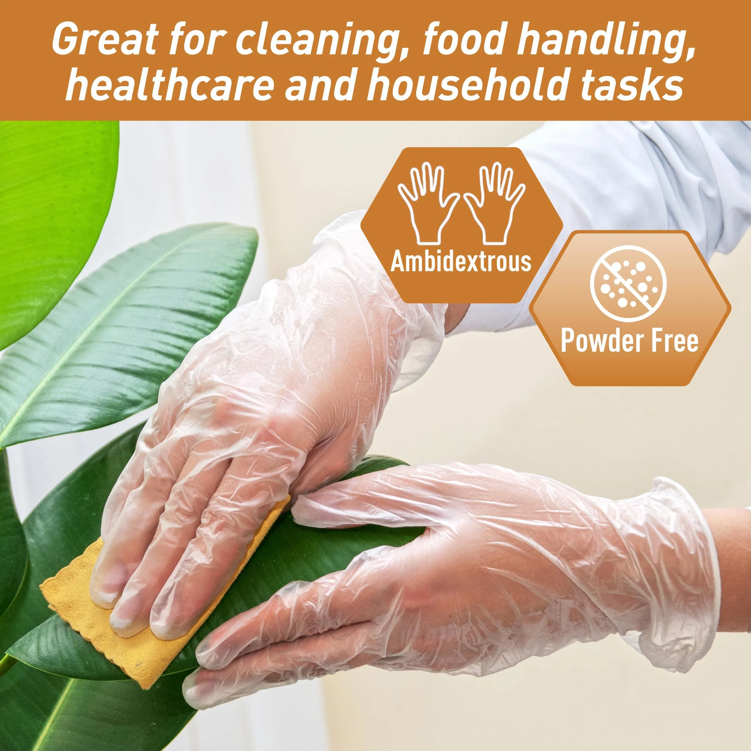 Med PRIDE Vinyl Gloves| 4.3 mil Thick, Powder-Free, Non-Sterile, Heavy Duty Disposable Gloves| Medical, Food Hand - Image 5