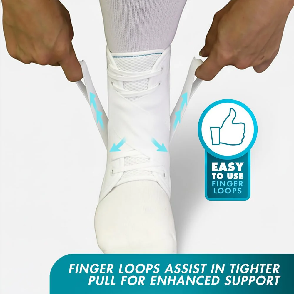 Med Spec ASO Ankle Stabilizer (X-Small, White) – Lace Up Ankle Brace for Sprained Ankle and Peroneal Tendonitis, Orthopedic Ankle Support for Men, Women, Adults, Teens and Kids, Sports Injury Recovery, 264001 - Image 8