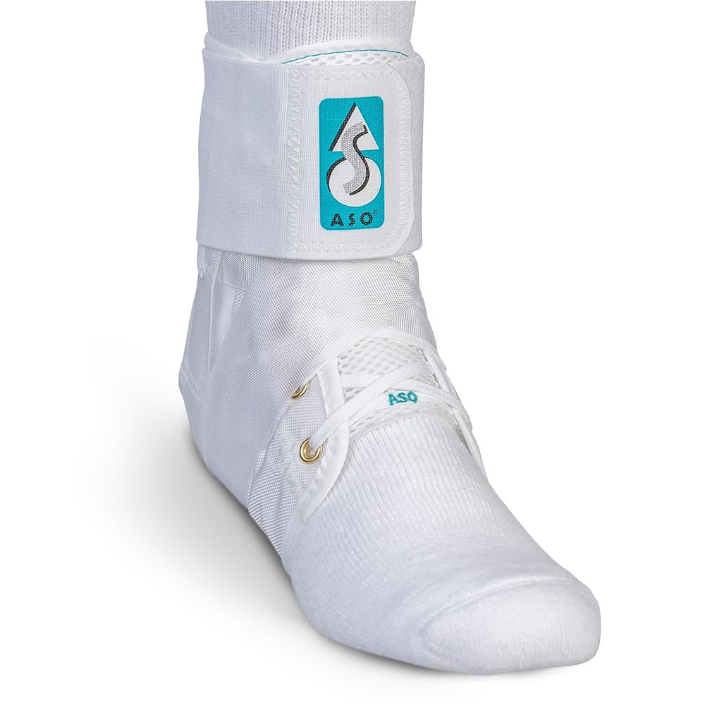 Med Spec ASO Ankle Stabilizer (X-Small, White) – Lace Up Ankle Brace for Sprained Ankle and Peroneal Tendonitis, Orthopedic Ankle Support for Men, Women, Adults, Teens and Kids, Sports Injury Recovery, 264001