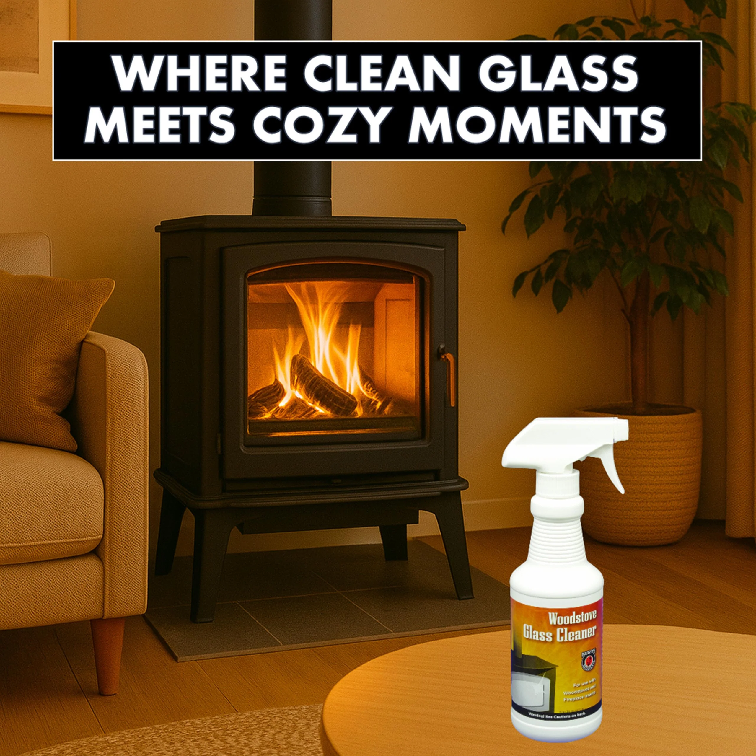 MEECO'S RED DEVIL 701 Wood Stove Glass Cleaner - Removes Creosote, Soot & Smoke from Wood, Pellet, Coal Stoves & Fireplace Inserts (2 Pack, 16 fl oz Each) - Made in the USA - Image 2