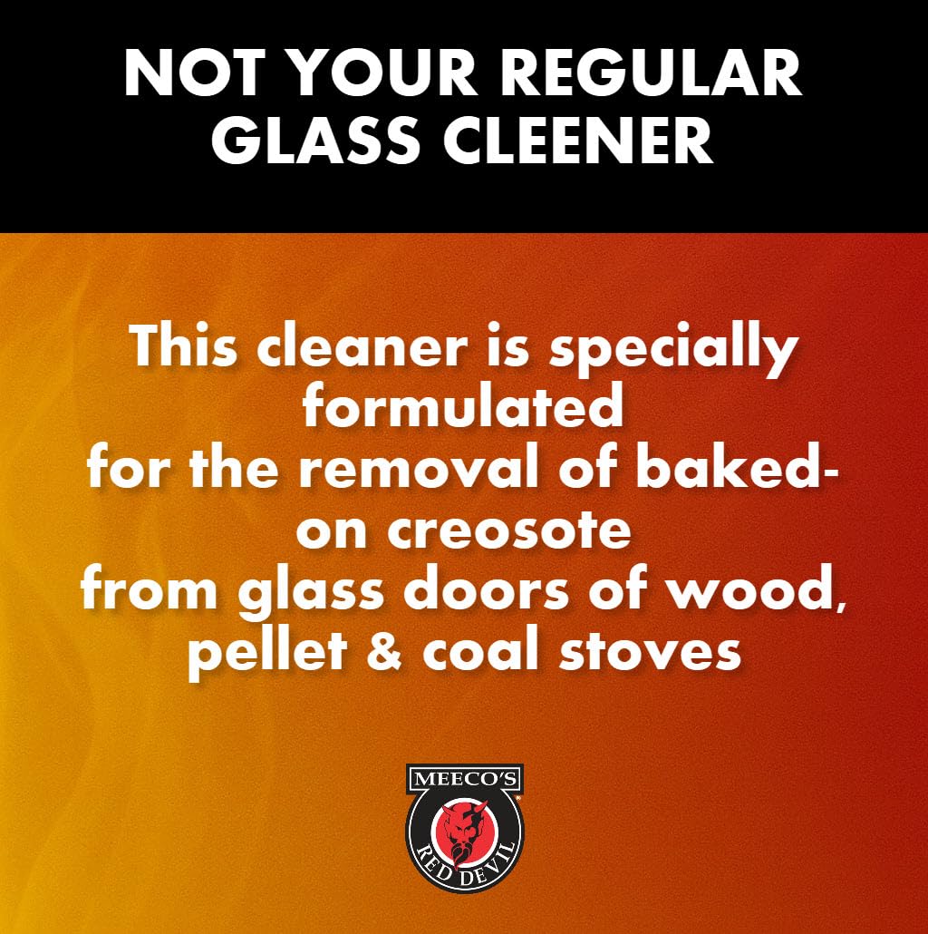 MEECO'S RED DEVIL 701 Wood Stove Glass Cleaner - Removes Creosote, Soot & Smoke from Wood, Pellet, Coal Stoves & Fireplace Inserts (2 Pack, 16 fl oz Each) - Made in the USA - Image 9