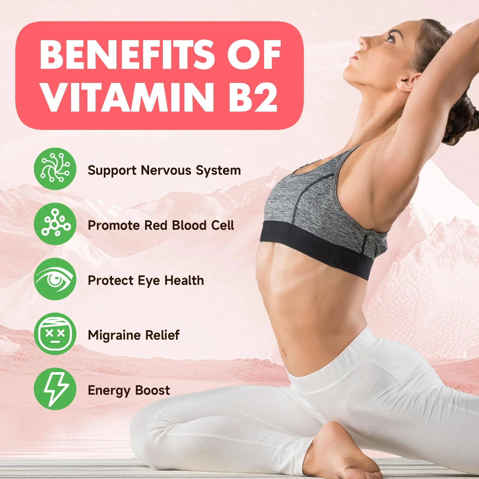 MEENCCD Vitamin B2 Gummies Riboflavin 400mg Supplement with Magnesium for Kids & Adults, B2 Gummies for Migraine Relief & Nervous System Support, Vegan, Sugar-Free, Raspberry Flavor, 60 Count - Image 7