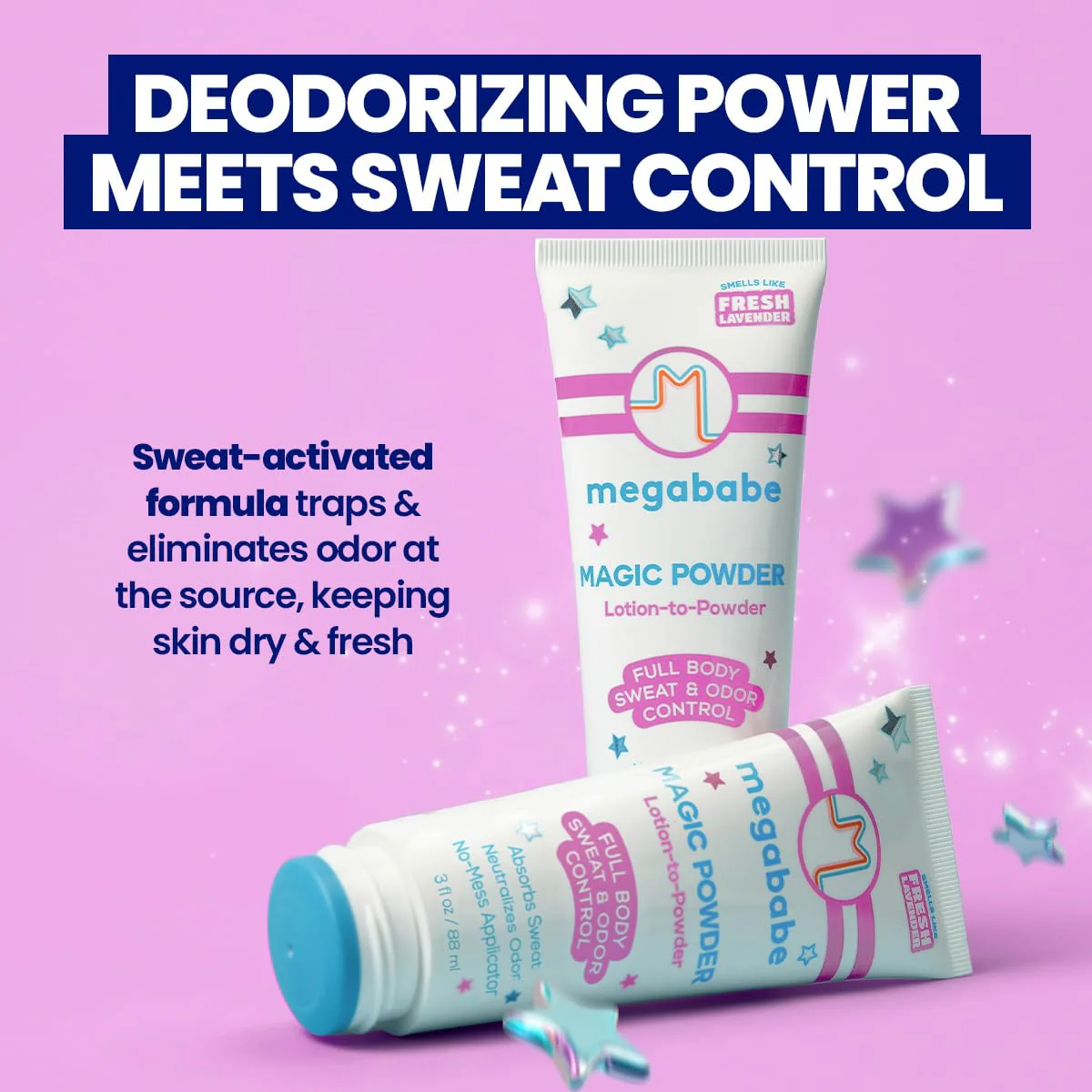 Megababe Sweat & Odor Absorbing Lotion - Magic Powder Stay-Dry Lotion to Powder | Spring Break Must-Have | Aluminum-Free, Talc-Free | 3 fl oz - Image 8