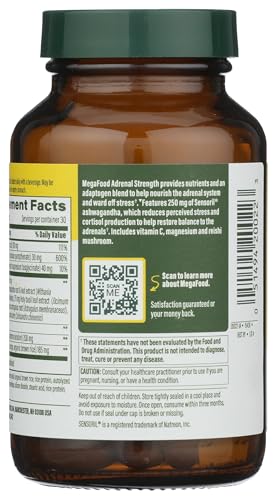 MegaFood Adrenal Strength - Adrenal Support Supplements with Ashwagandha and Magnesium Glycinate, Vitamin C, Holy Basil, Astragalus, Reduces Cortisol Levels - Vegetarian - 60 Tablets (30 Servings) - Image 6