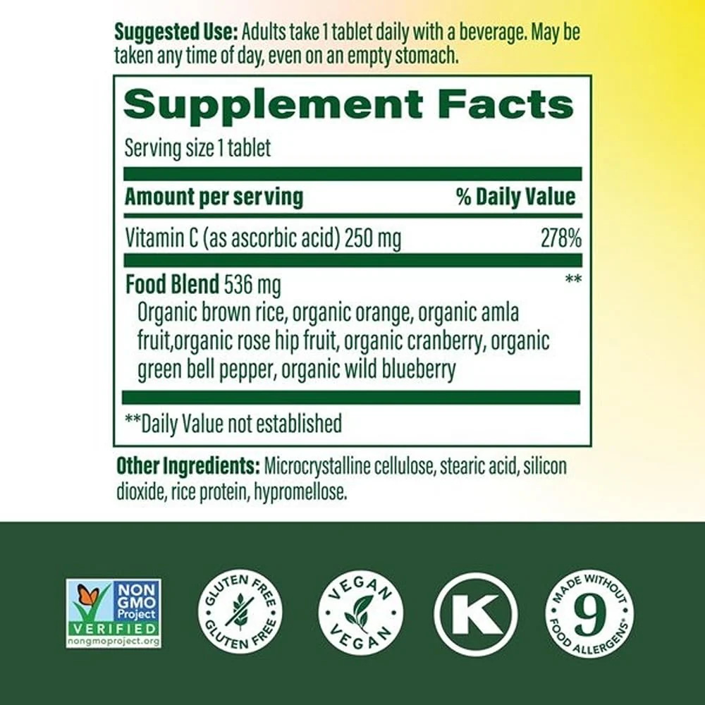 MegaFood Complex C - Vegan Vitamin C Immune Support Supplement, Vitamin C Supplement Made with Real Food Including Orange, Cranberry & Brown Rice, Gluten-Free - 30 Tablets, 30 Servings - Image 8