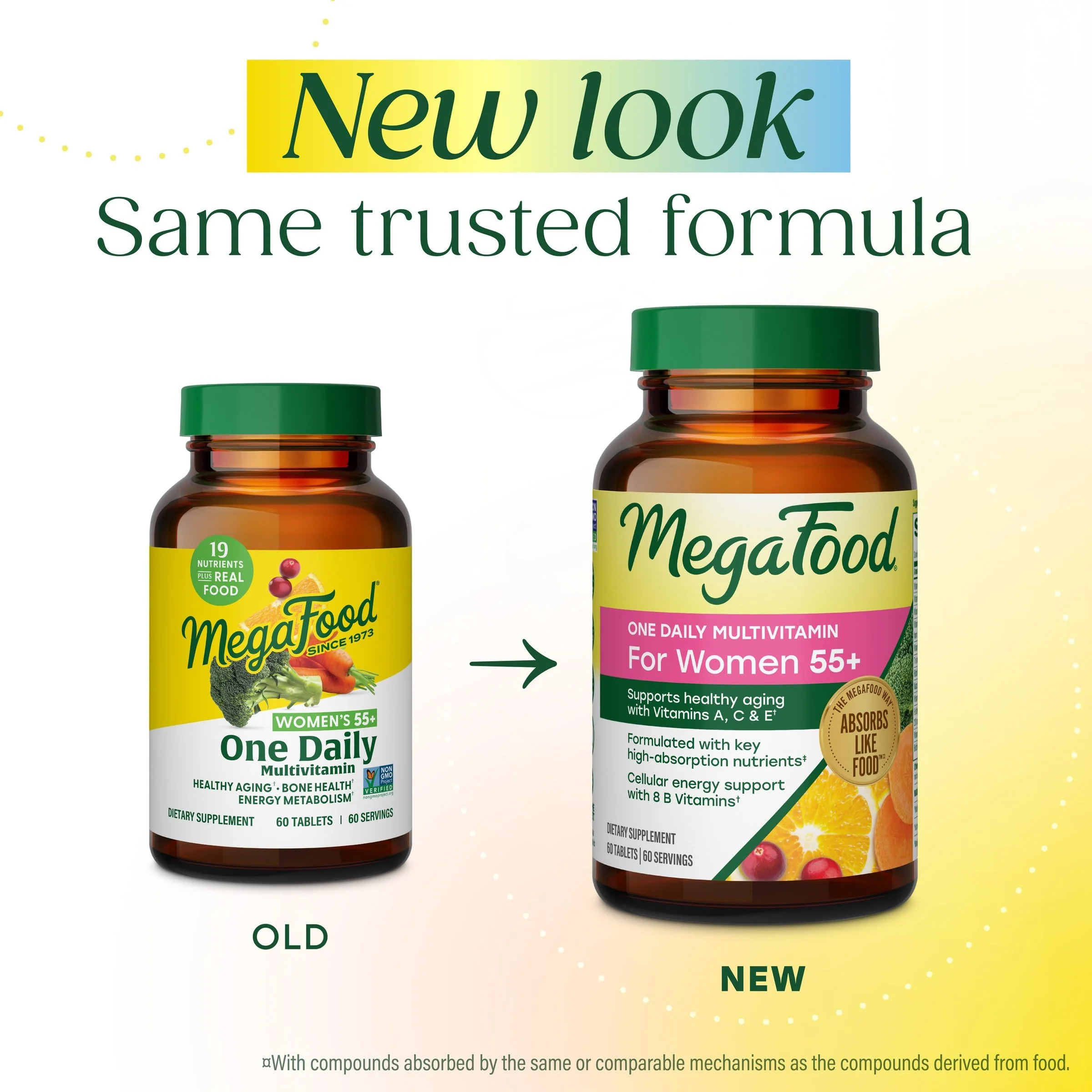 MegaFood Multivitamin for Women 55+ One Daily Womens Multivitamin with Vitamin D3, C, Zinc & Bioavailable Vitamin B12 & Folate - Healthy Aging, Brain & Bone Health, Vegetarian, 120 Tablets - Image 2