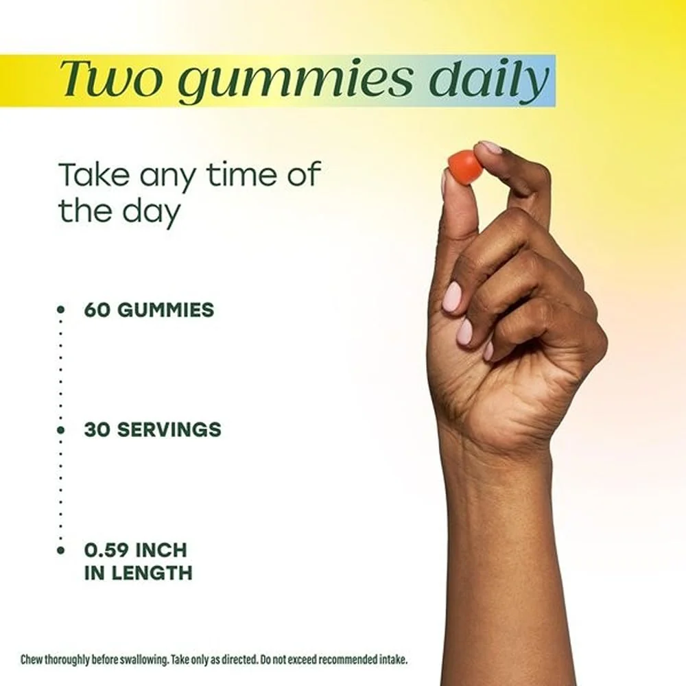 MegaFood Vitamin D3 K2 Gummies - Vitamin D 5000 IU for Bone & Immune Health Plus Support for Optimal Calcium Absorption - Peach Flavor, Pectin Based - 60 Vegetarian D3 and K2 Supplements, 30 Servings - Image 5