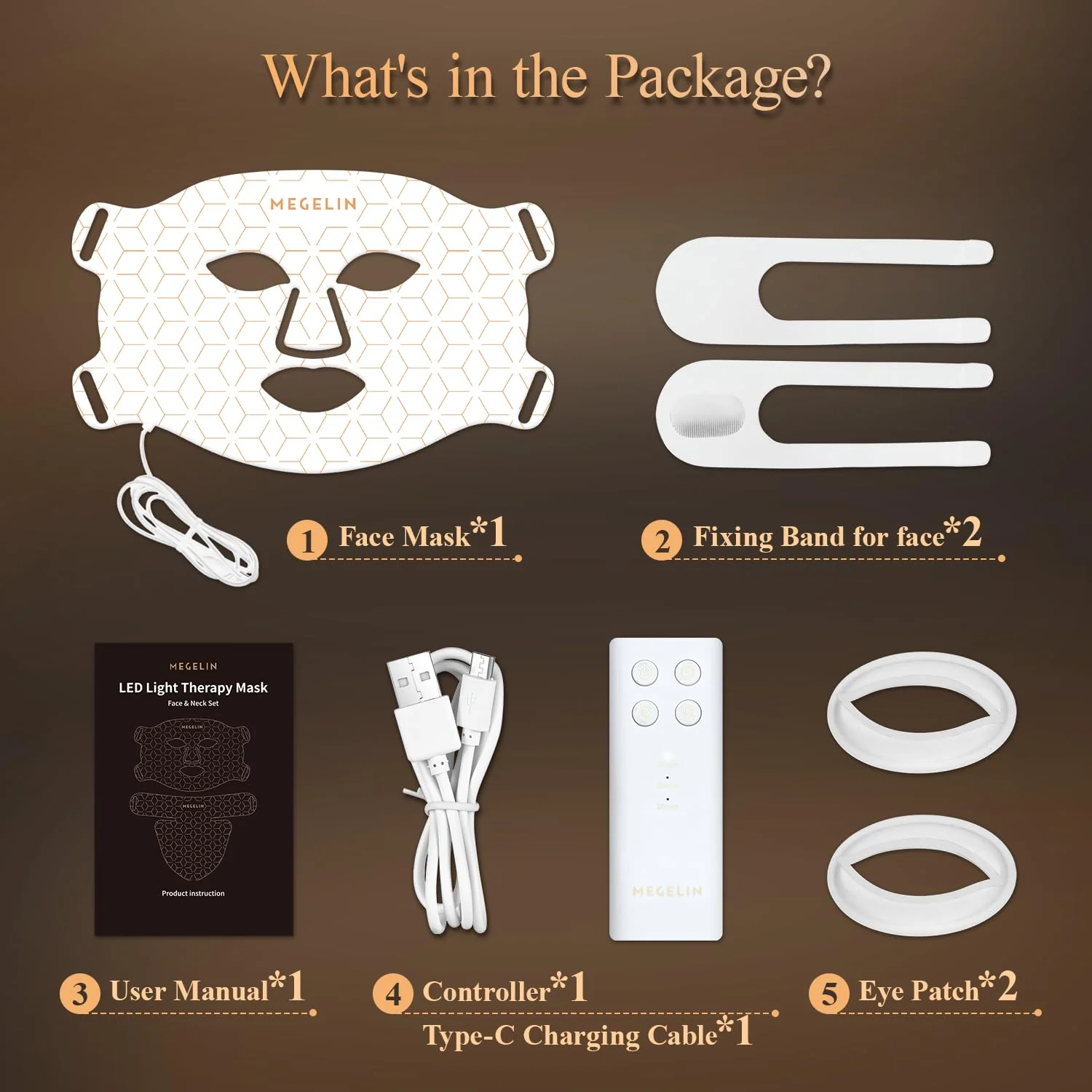 MEGELIN 7 Colors Led Light Therapy Facial Mask, Face Light Therapy Mask for Face, Reduce Wrinkles Smooth Skin, Infrared Light Skin Rejuvenation(White) - Image 3