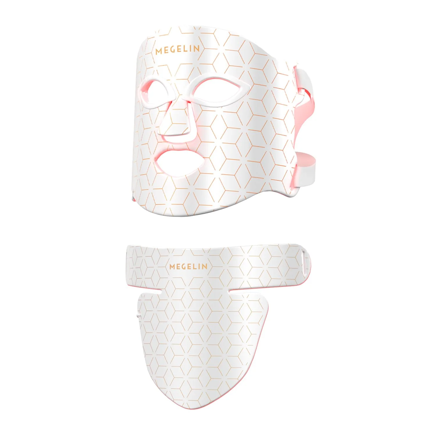 MEGELIN Led Red Light Therapy Face & Neck Mask, 7 Colors Led Light Therapy Facial Mask, Infrared Red Light Therapy Mask, Infrared Light Skin Rejuvenation(White)