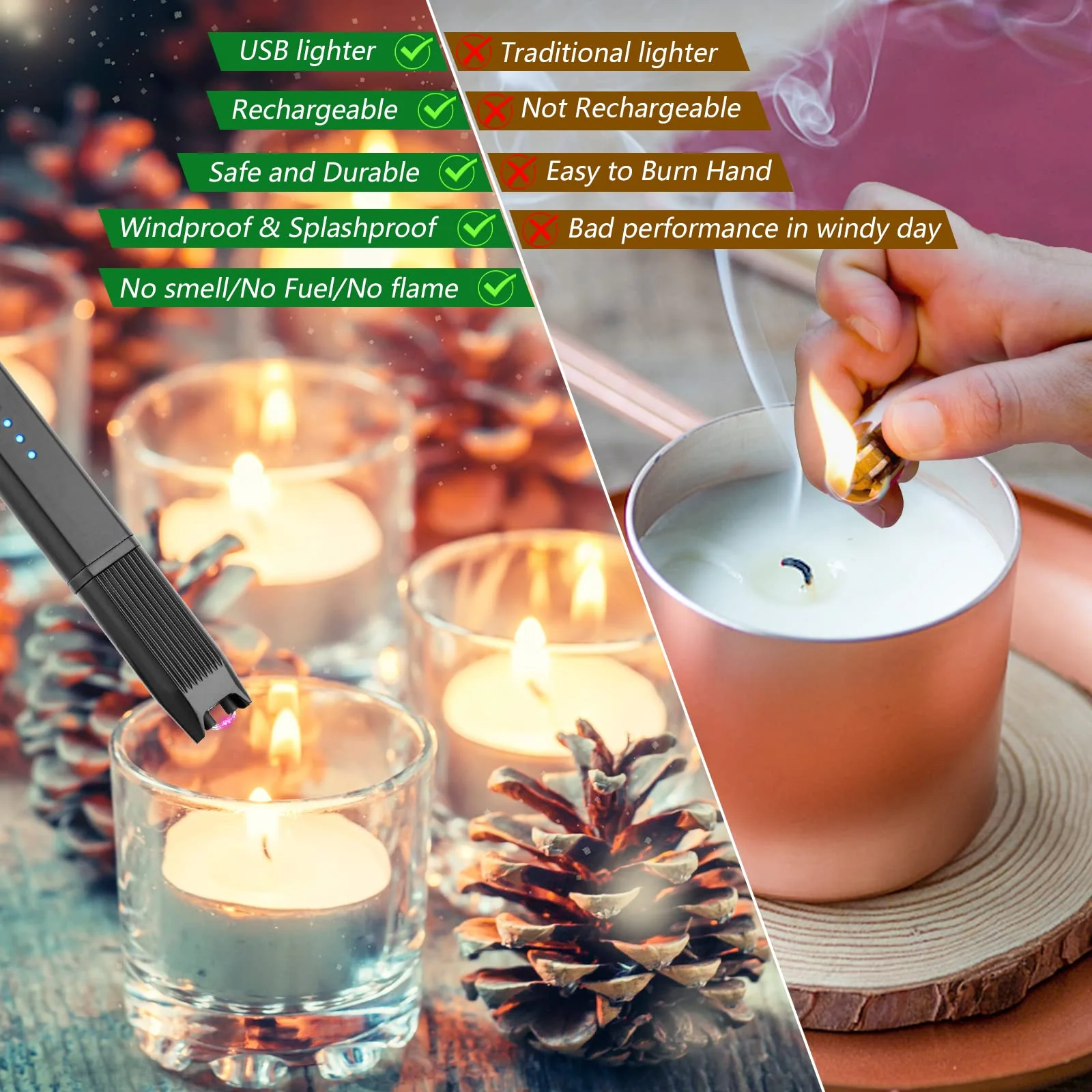 MEIRUBY Electric Candle Lighter - 2 Pack Gift Set Parents, aka Moms & Dads, and Candle Lovers for Christmas & Birthday - Image 4