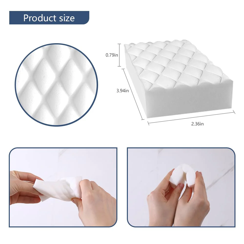 Melamine Sponge,50 Pack 2X Density Magic Sponges Eraser in Bulk,Melamine Foam Cleaner for Kitchen, Bathroom,Bathtub, Sink,Furniture, Wall Cleaner - Image 2