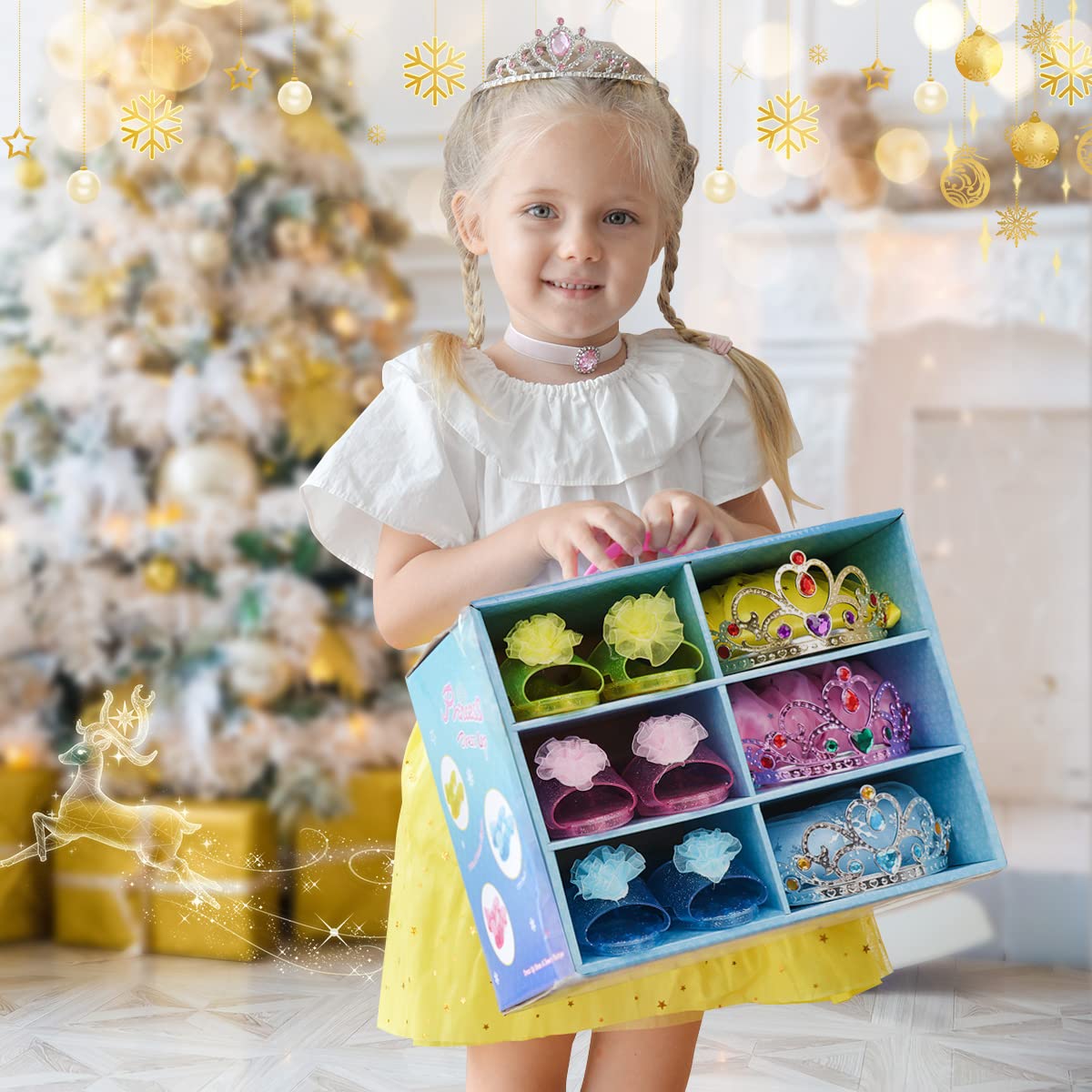 Meland Princess Dress Up for Girls - Princess Toy Gift for Toddler Kids Girl Age 3,4,5,6 Year Old for Birthday Christmas Halloween - Image 5