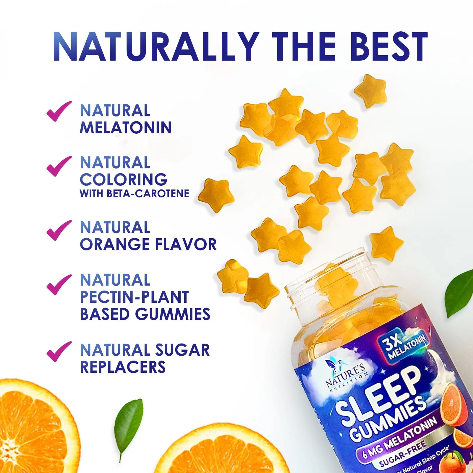Melatonin Sleep Gummies - 6mg Per Serving - Sugar-Free Sleep Support Melatonin Gummy for Adults - Extra Strength Sleeping Gummy Supplement - Supports Restful Sleep - Tasty Orange Flavor - 120 Gummies - Image 5