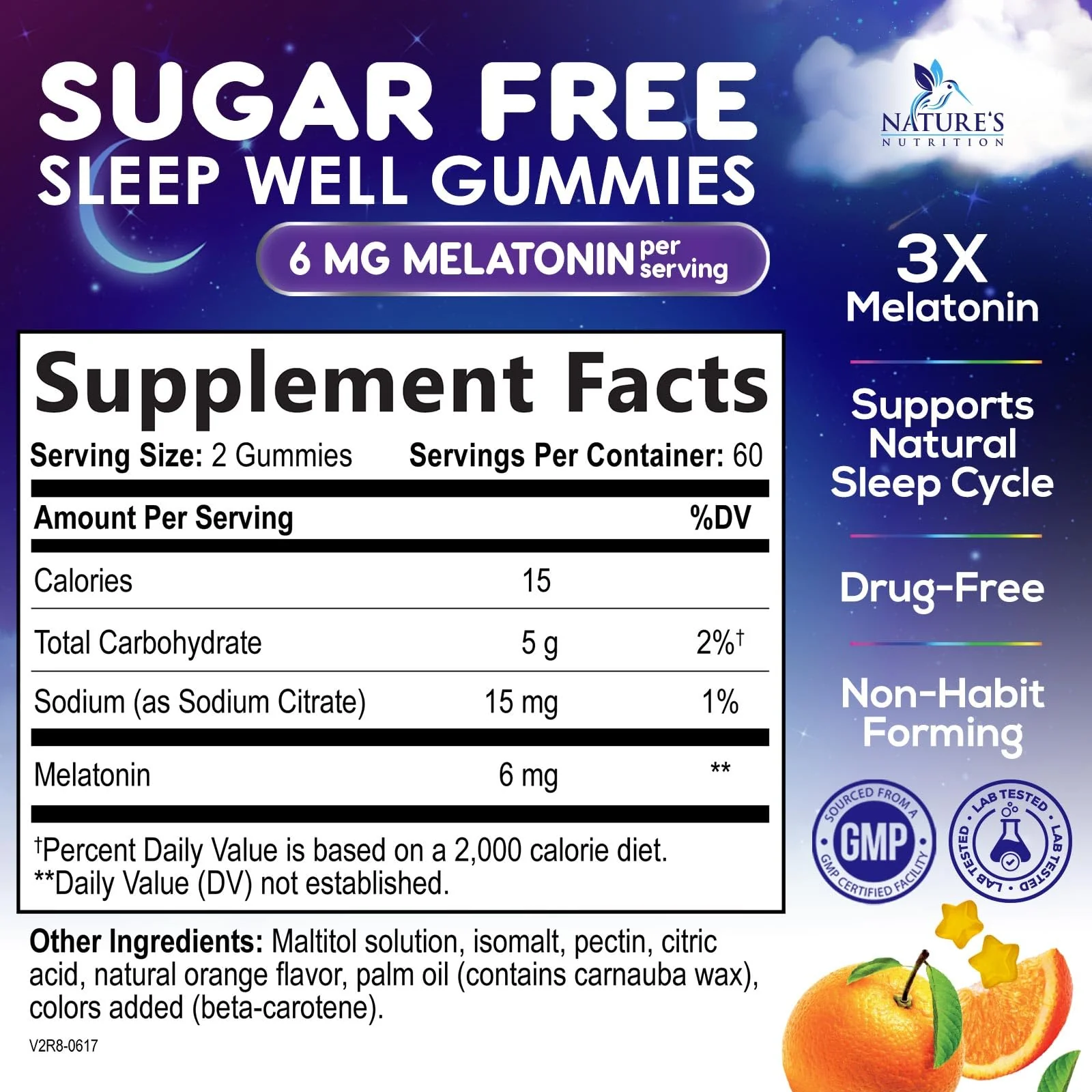 Melatonin Sleep Gummies - 6mg Per Serving - Sugar-Free Sleep Support Melatonin Gummy for Adults - Extra Strength Sleeping Gummy Supplement - Supports Restful Sleep - Tasty Orange Flavor - 120 Gummies - Image 9